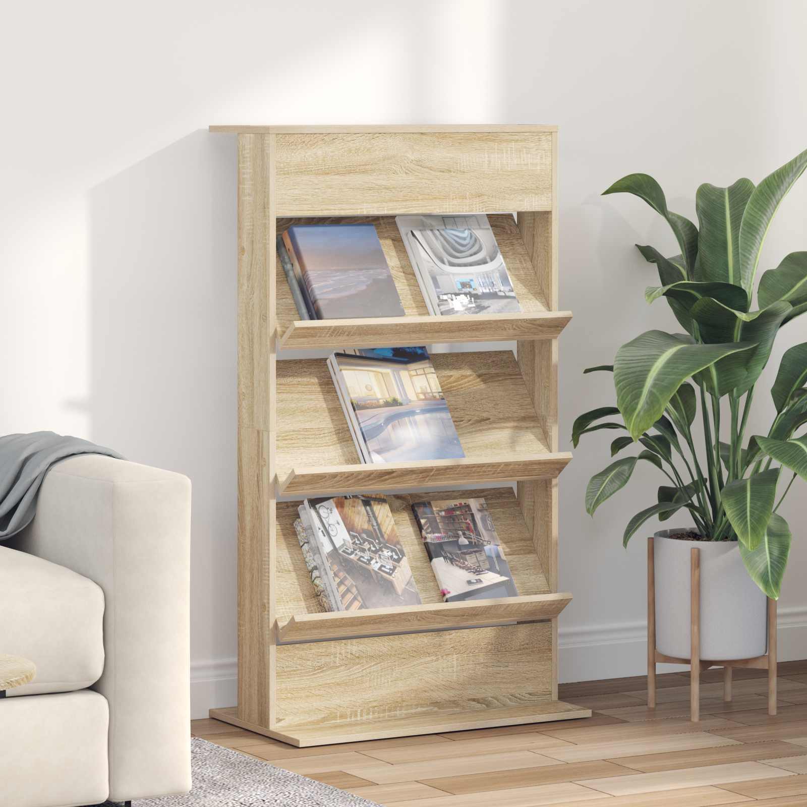Étagère à magazines avec étagère Chêne Sonoma 70 x 41 x 126 cm - XIOS