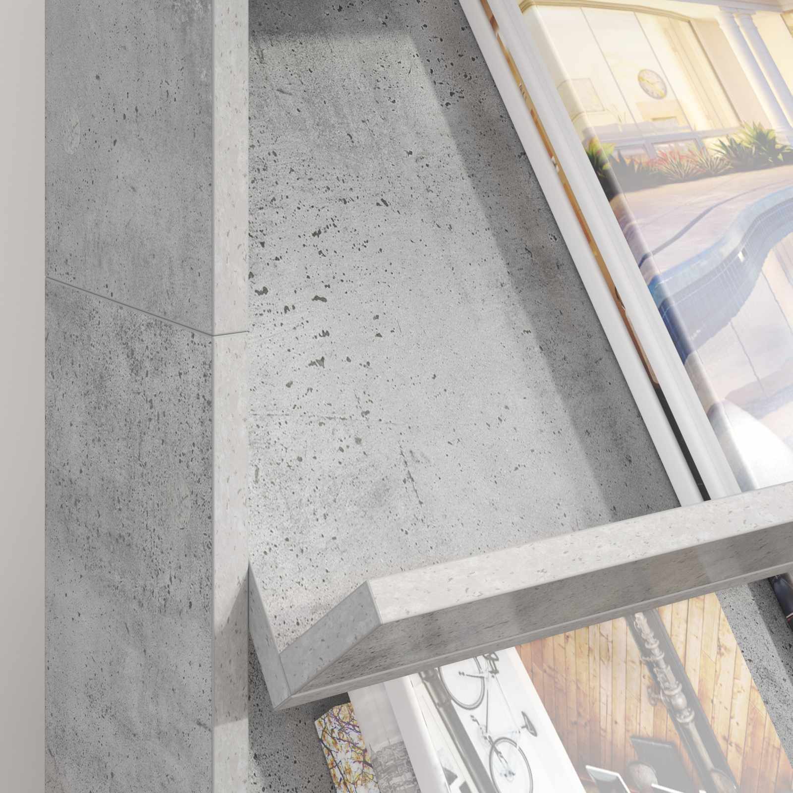 Étagère à magazines avec étagère Gris béton 70 x 41 x 126 cm - XIOS