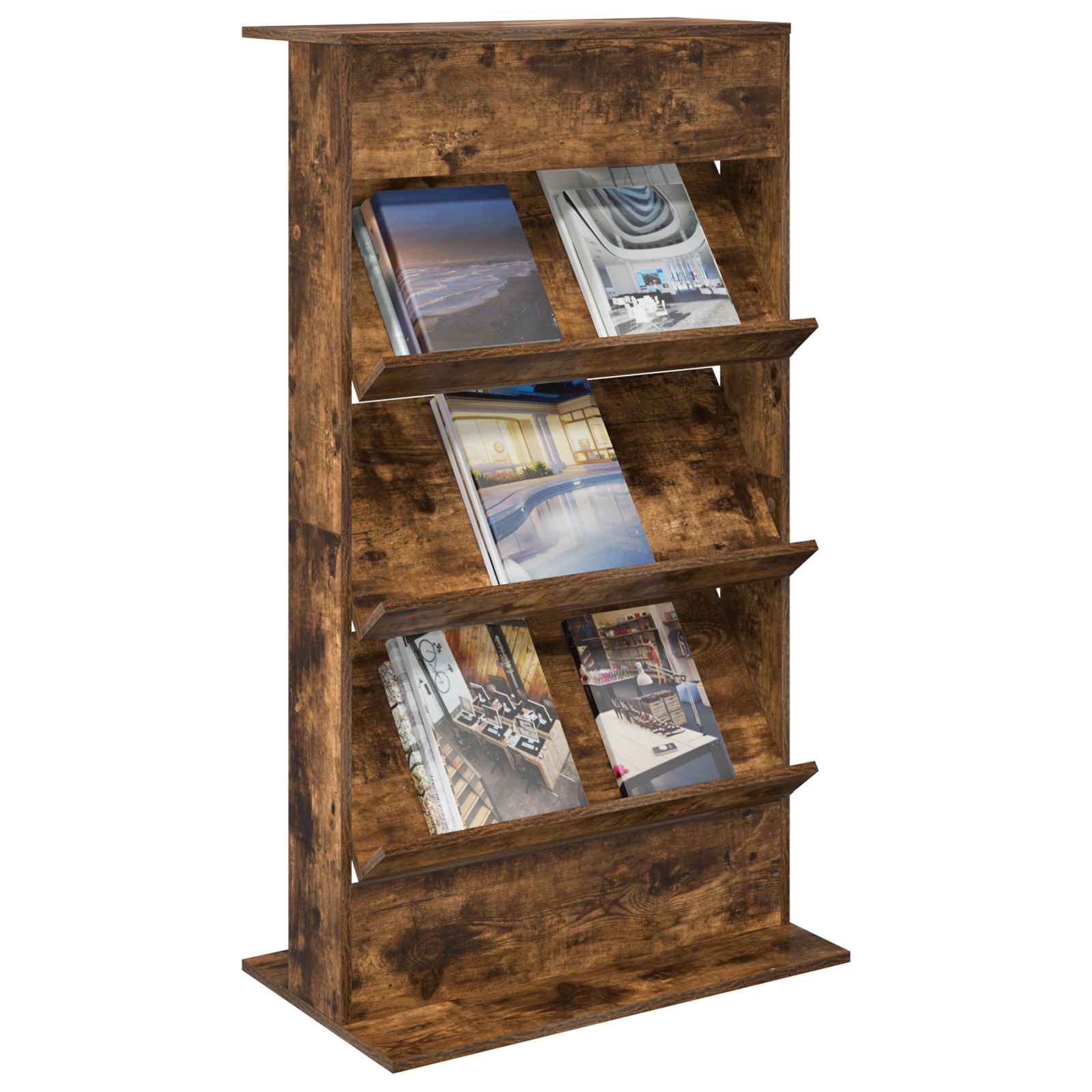 Étagère à magazines avec étagère Chêne fumé 70 x 41 x 126 cm - XIOS