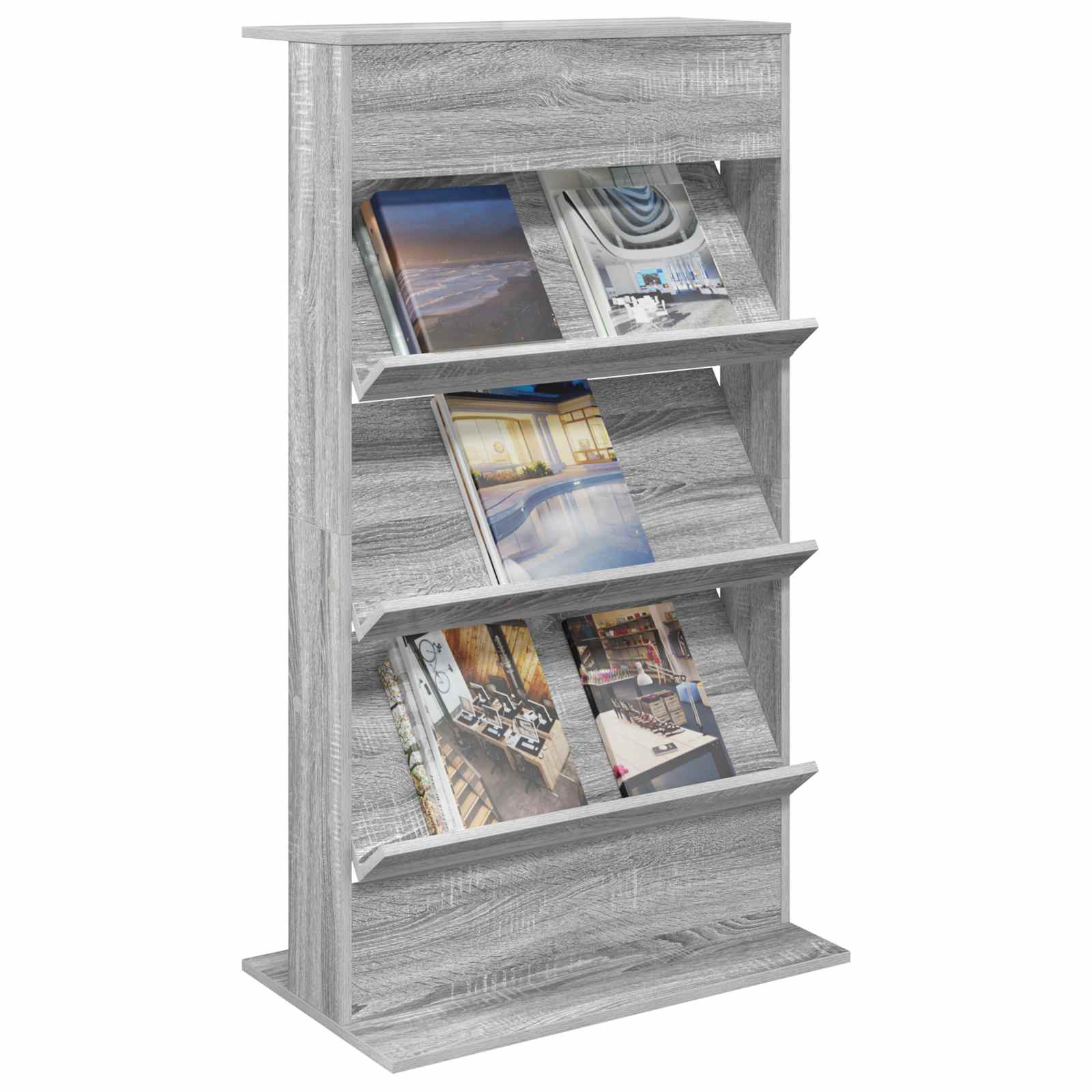 Étagère à magazines avec étagère Gris Sonoma 70 x 41 x 126 cm - XIOS