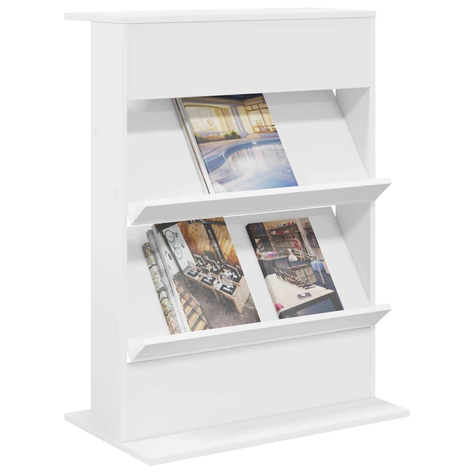 Étagère à magazines Blanc 70 x 41 x 96 cm Bois d'ingénierie - XIOS