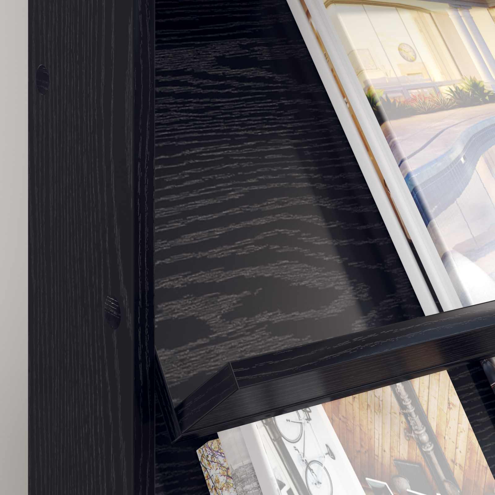 Étagère à magazines avec étagère Chêne noir 70 x 41 x 96 cm - XIOS
