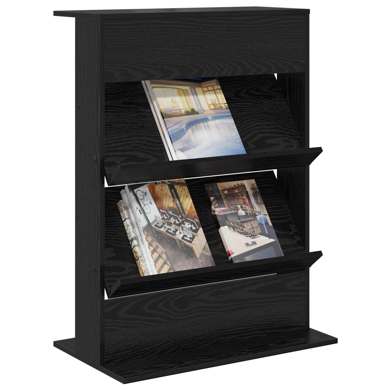 Étagère à magazines avec étagère Chêne noir 70 x 41 x 96 cm - XIOS