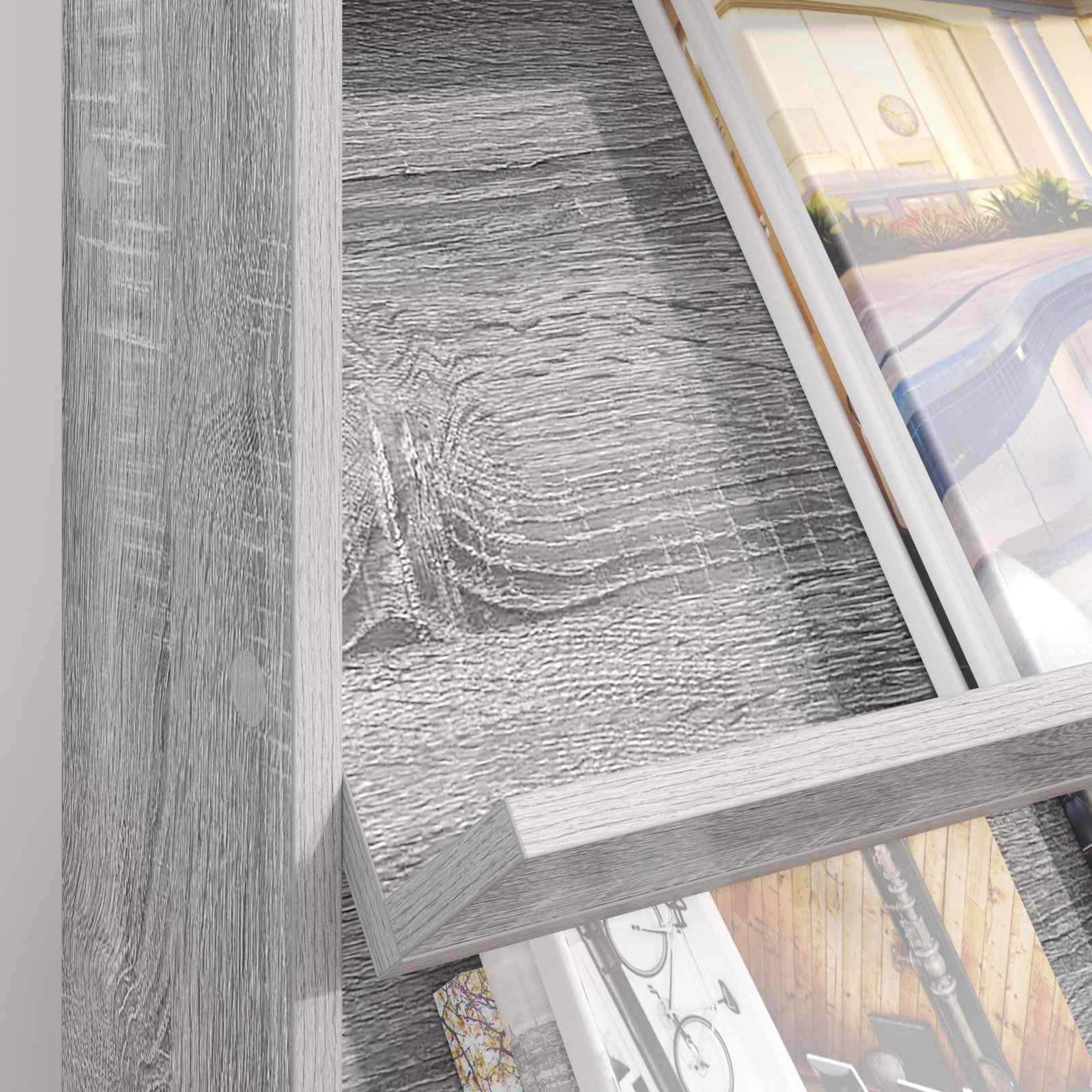 Étagère à magazines avec étagère Gris Sonoma 70 x 41 x 96 cm - XIOS
