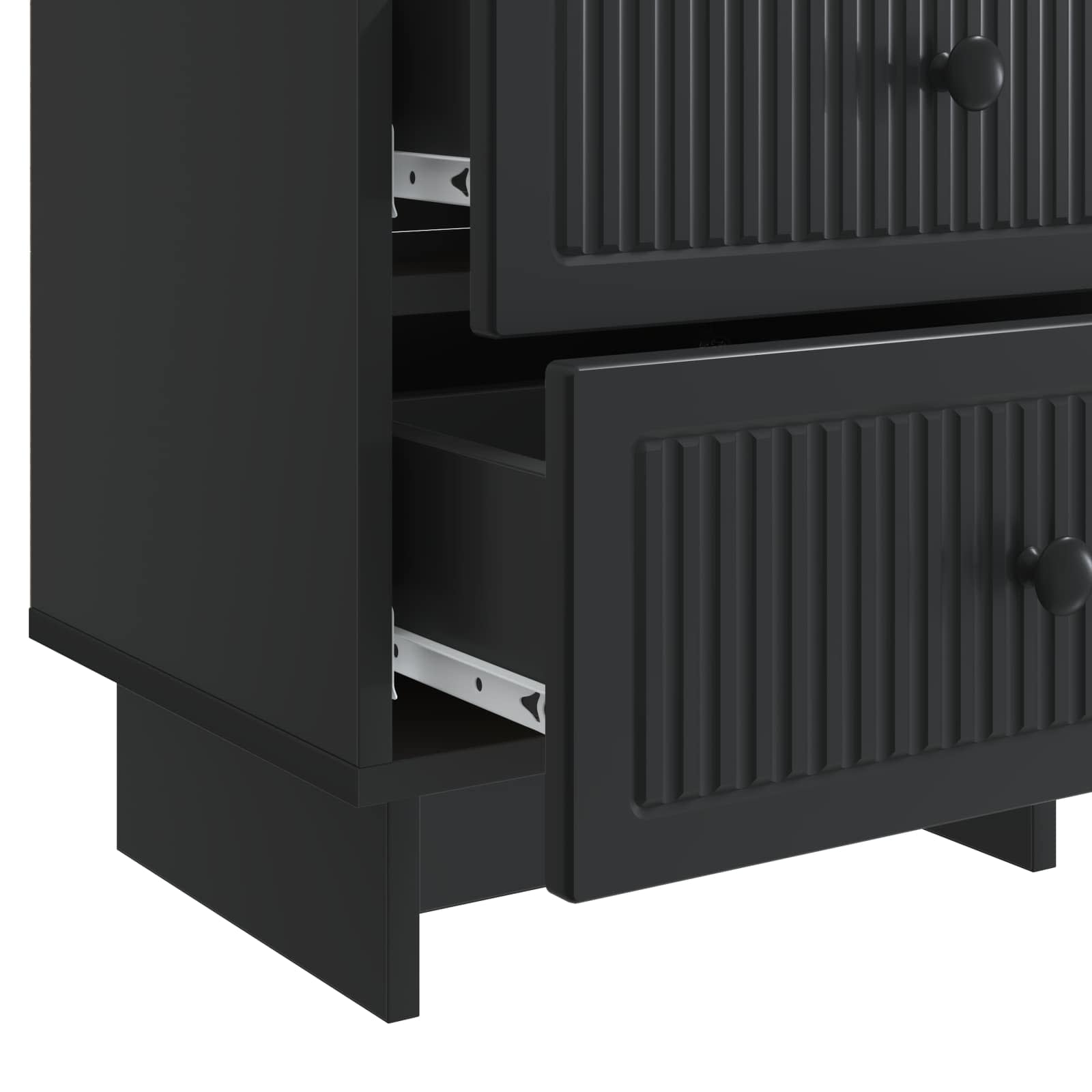 Cabinet de chevet avec tiroir 2 pcs Noir 43 x 34,5 x 47,5 cm - XIOS