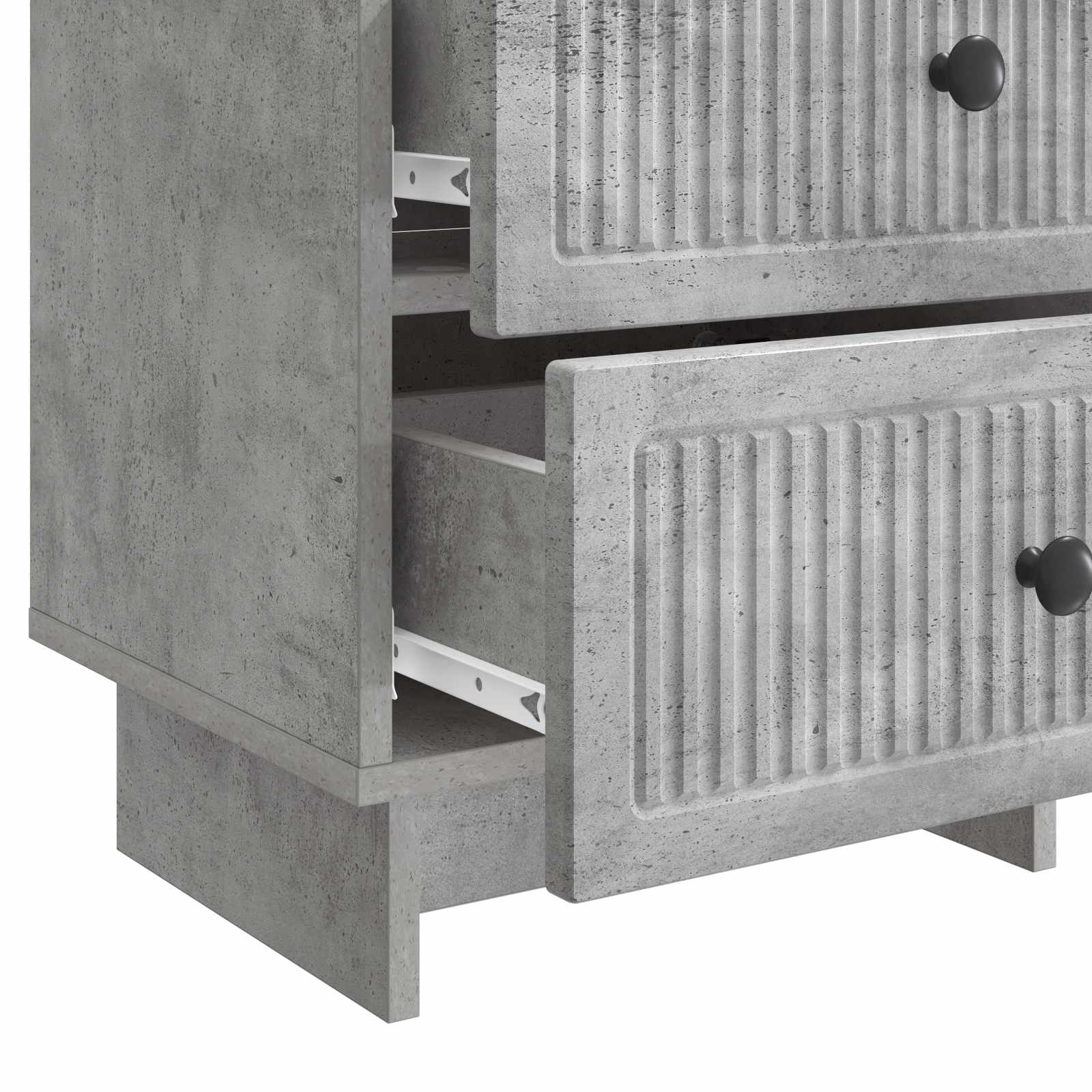 Cabinet de chevet 2 pcs Gris béton 43 x 34,5 x 47,5 cm - XIOS