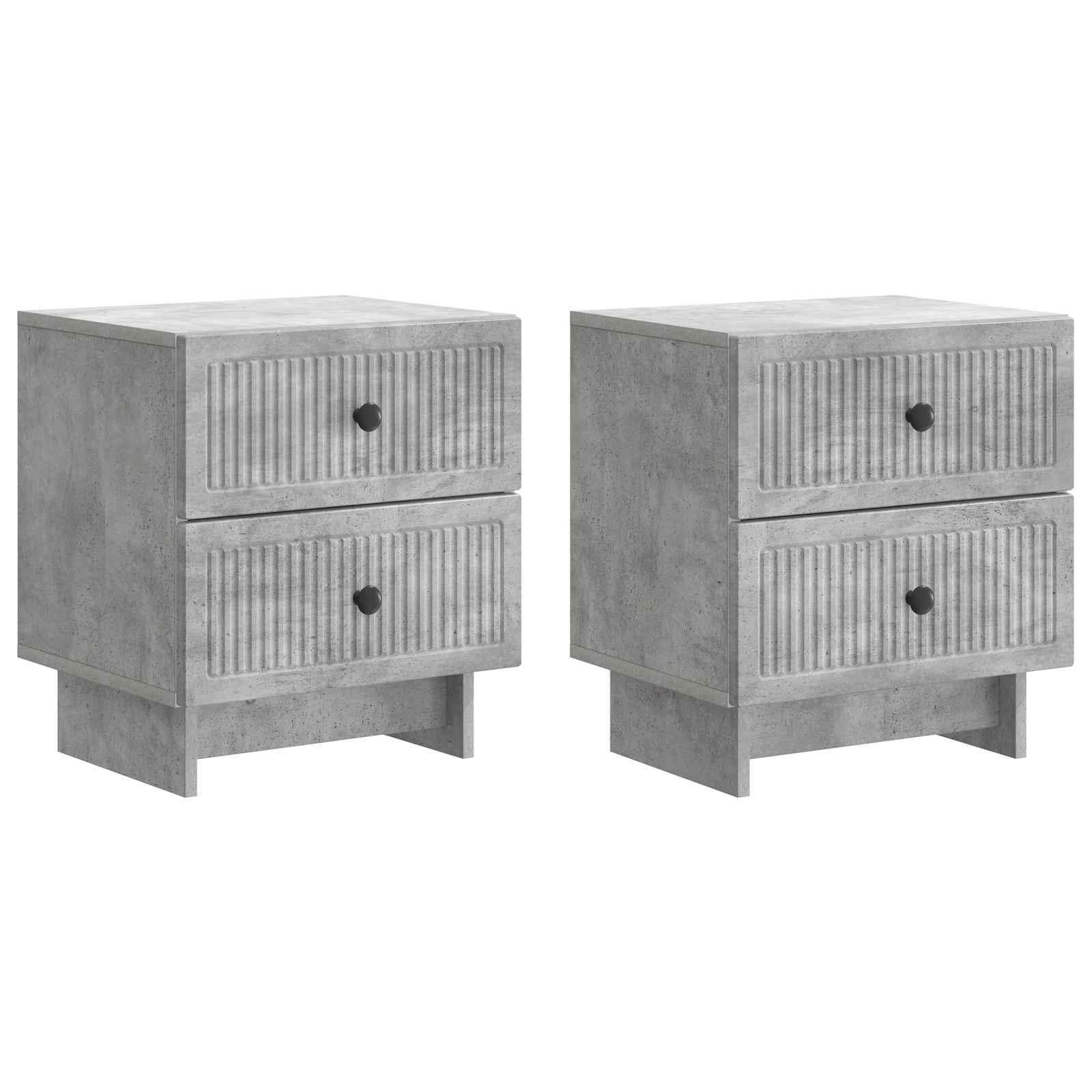 Cabinet de chevet 2 pcs Gris béton 43 x 34,5 x 47,5 cm - XIOS