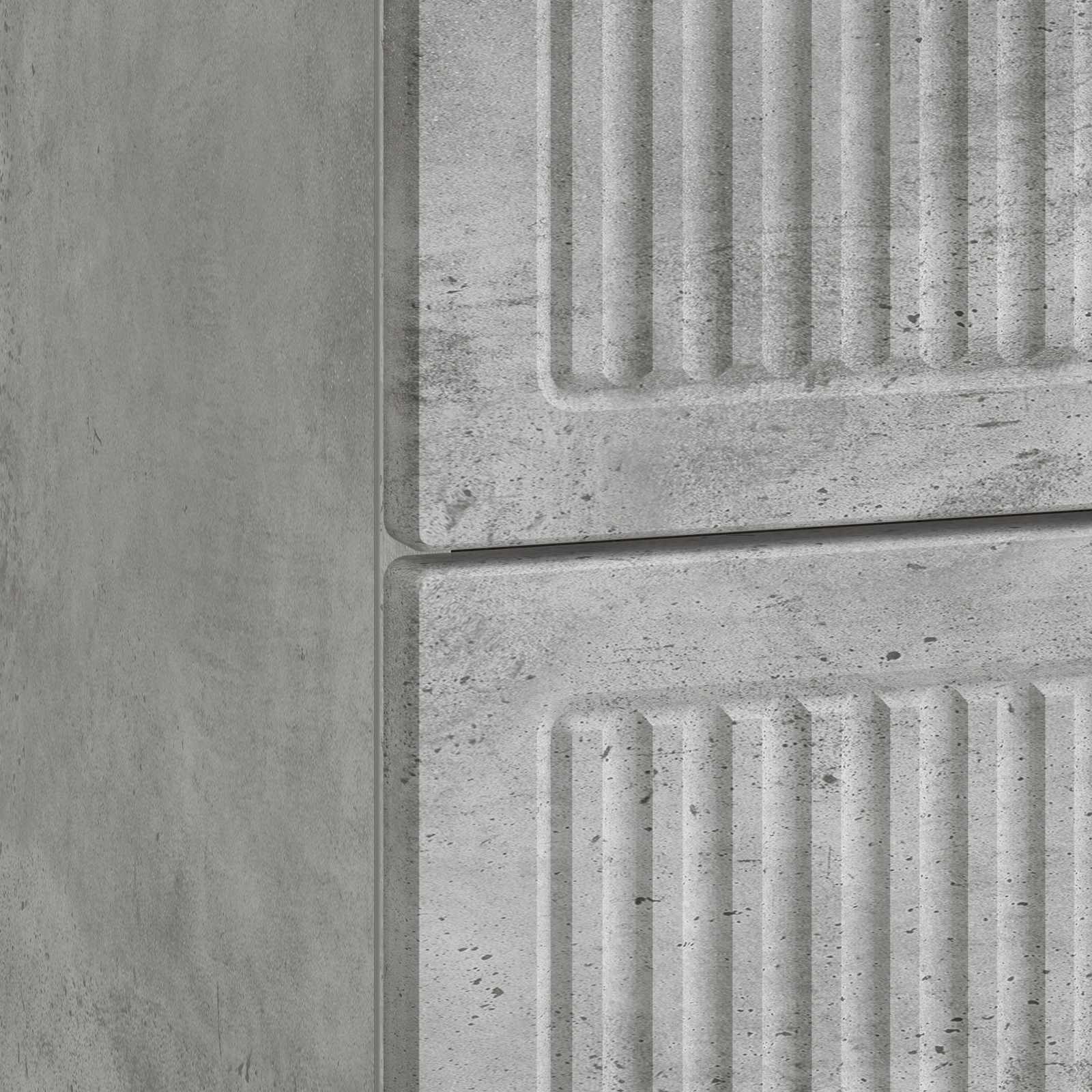 Cabinet de chevet avec tiroir Gris béton 62 x 34,5 x 47,5 cm - XIOS