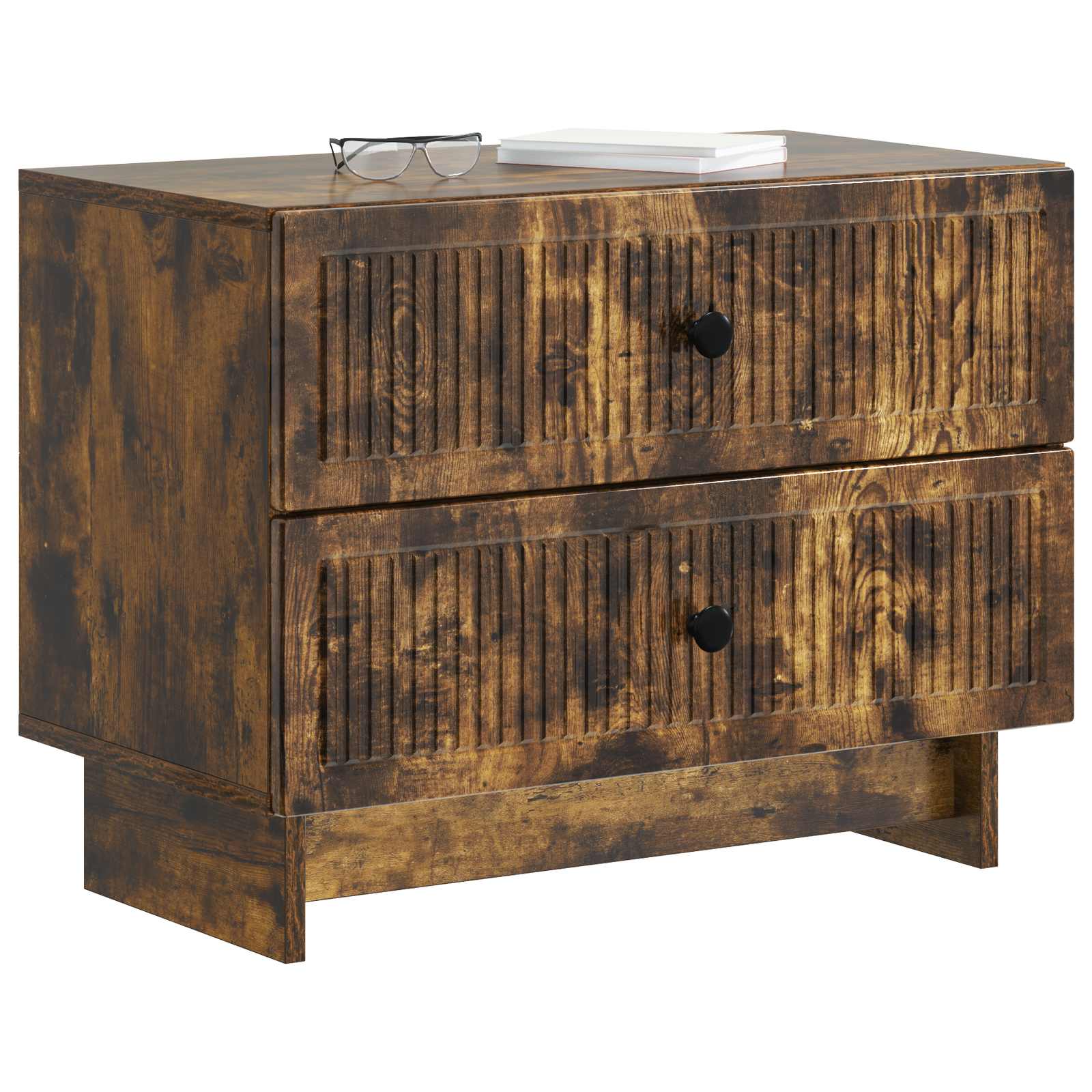 Cabinet de chevet avec tiroir Chêne fumé 62 x 34,5 x 47,5 cm - XIOS