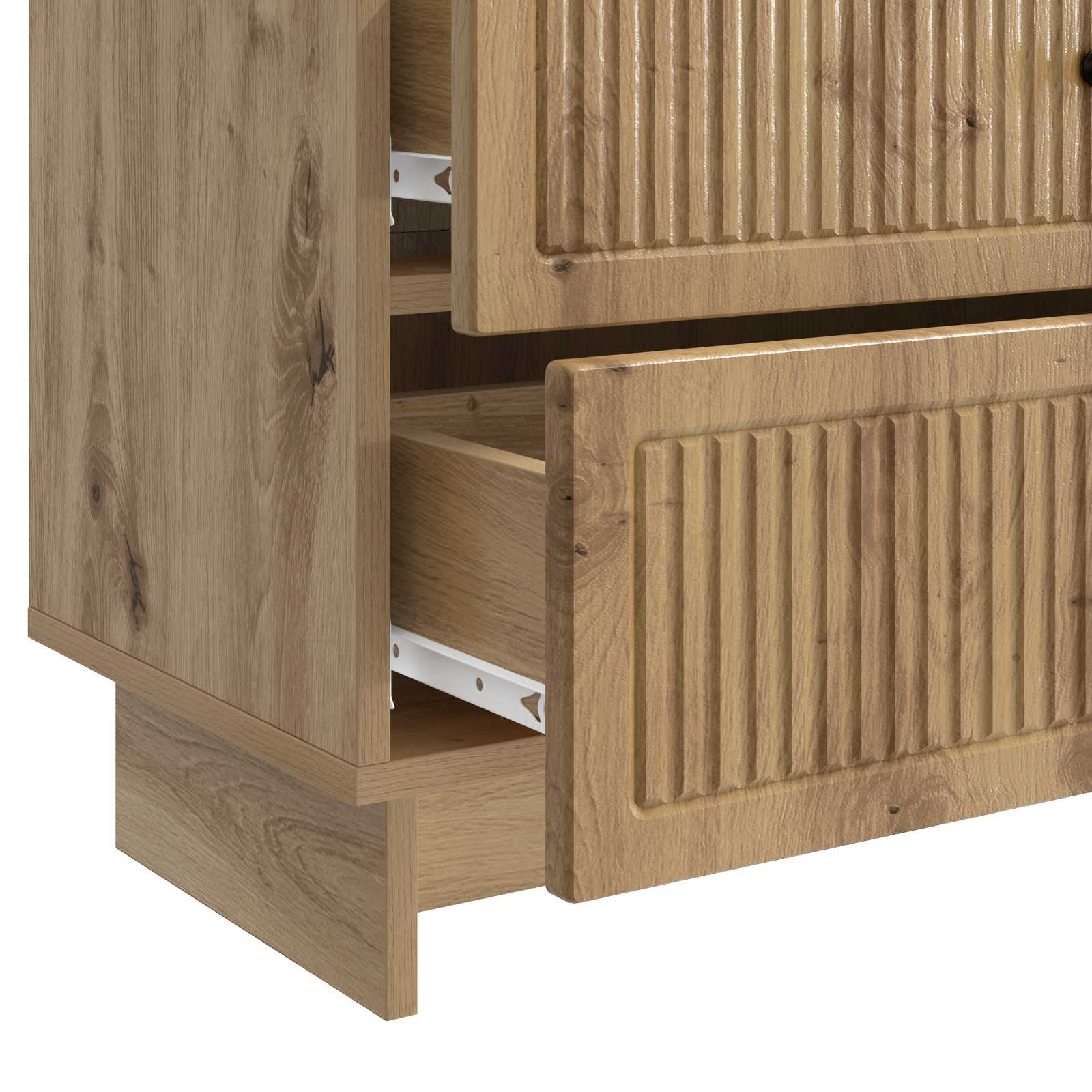 Cabinet de chevet Chêne artisanal 62 x 34,5 x 47,5 cm - XIOS