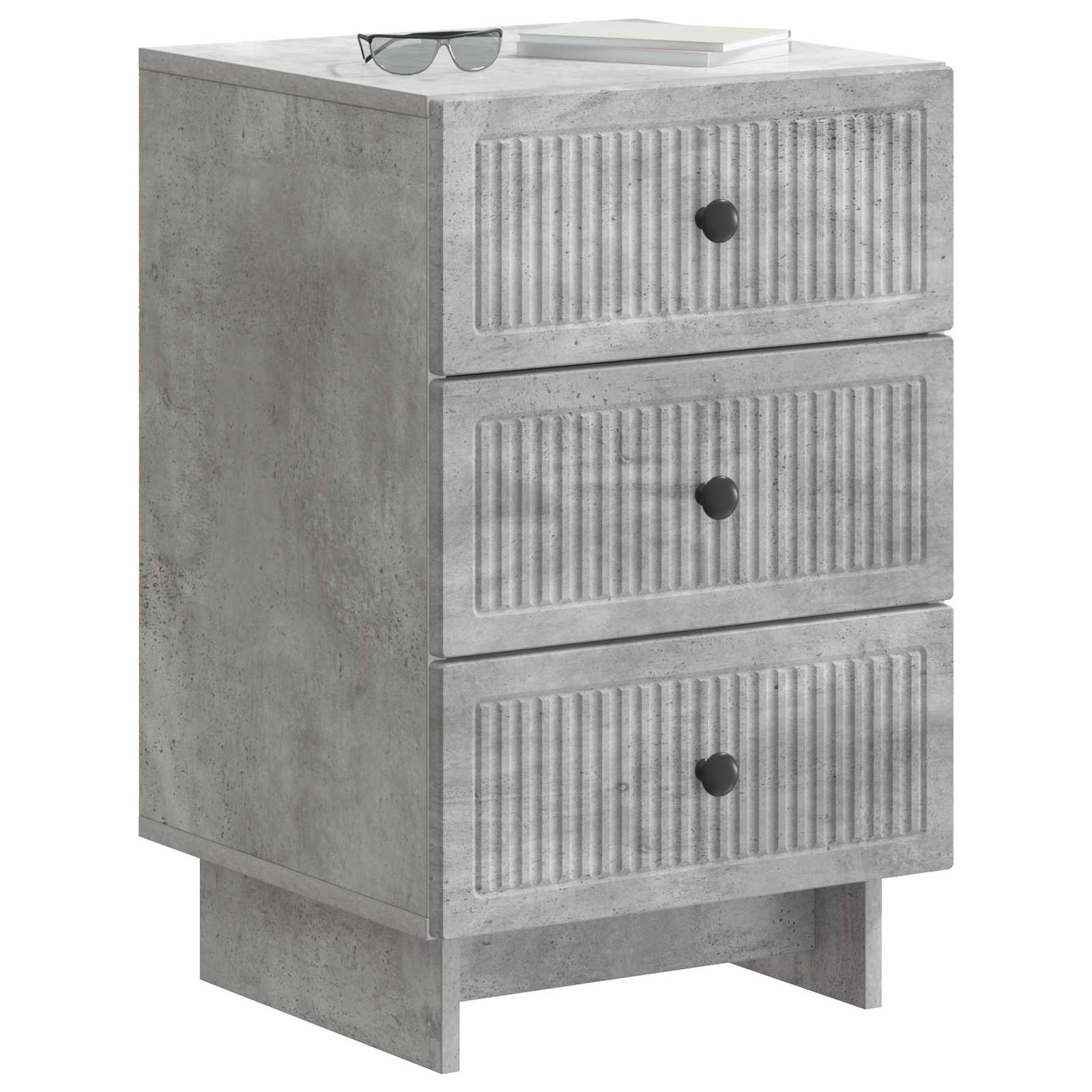Cabinet de chevet avec tiroir Gris béton 43 x 41 x 66,5 cm - XIOS
