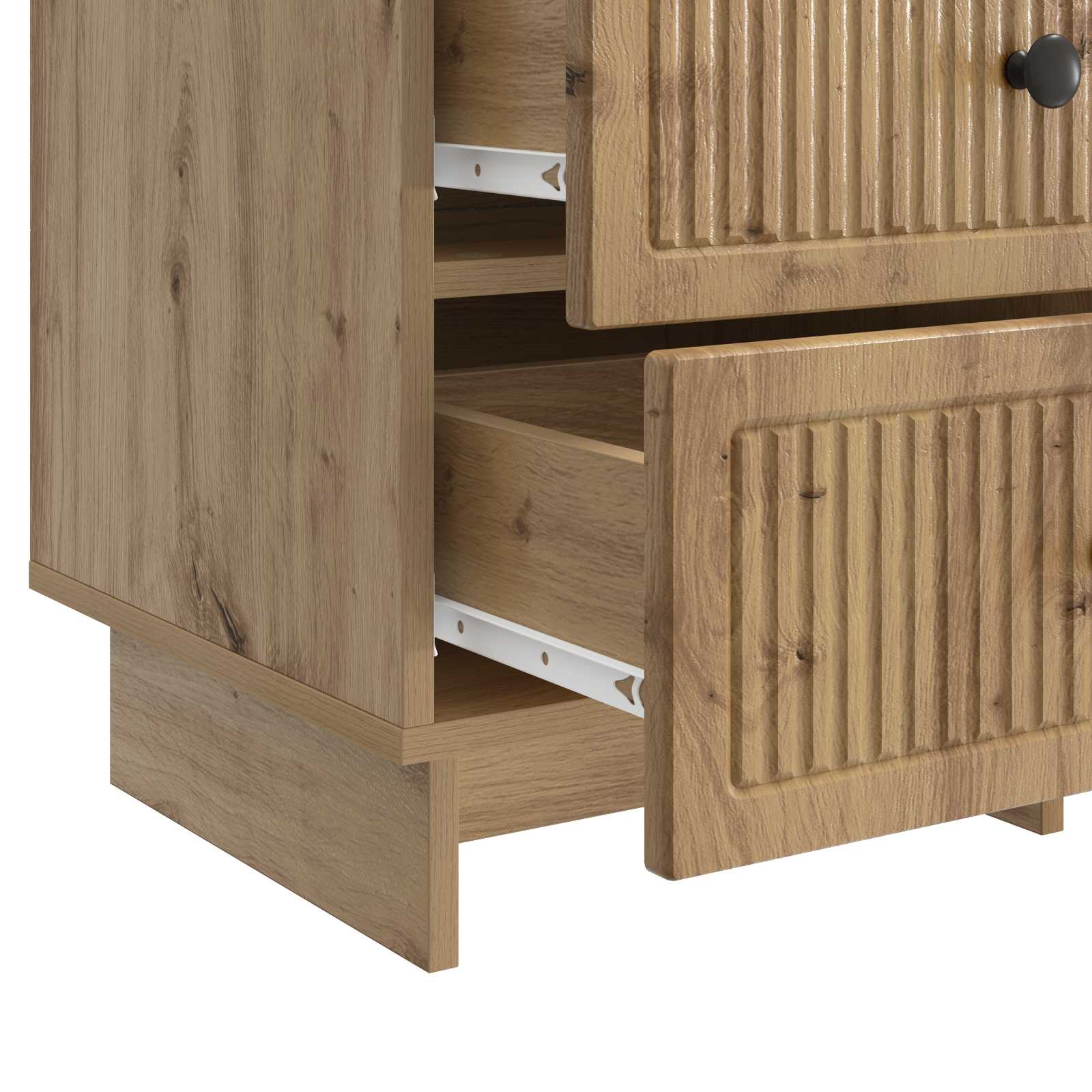 Cabinet de chevet avec tiroir Chêne artisanal 43 x 41 x 66,5 cm - XIOS