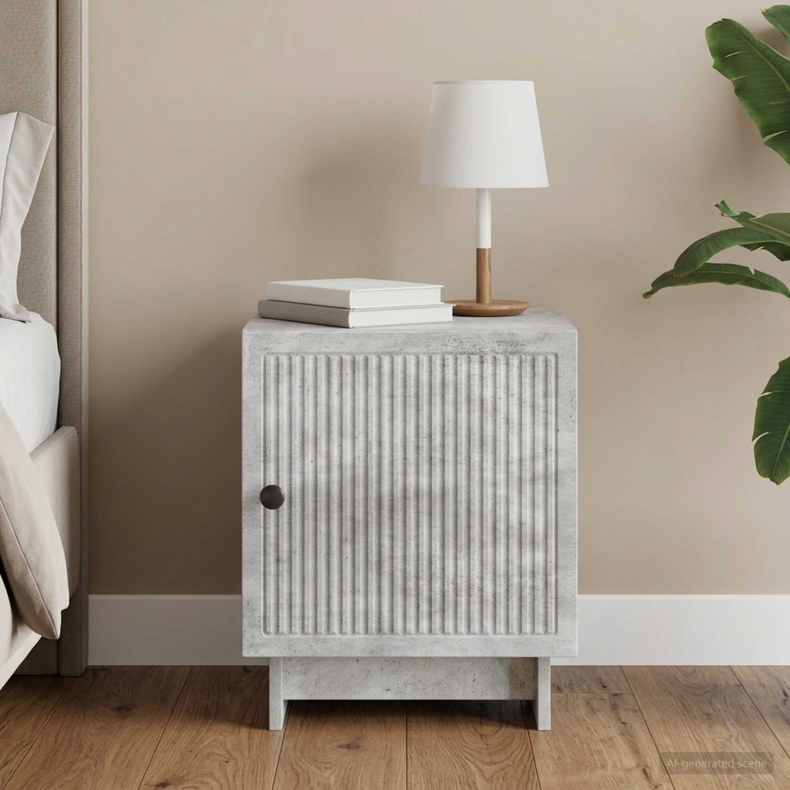 Cabinet de chevet Gris béton 43 x 34,5 x 50 cm - XIOS