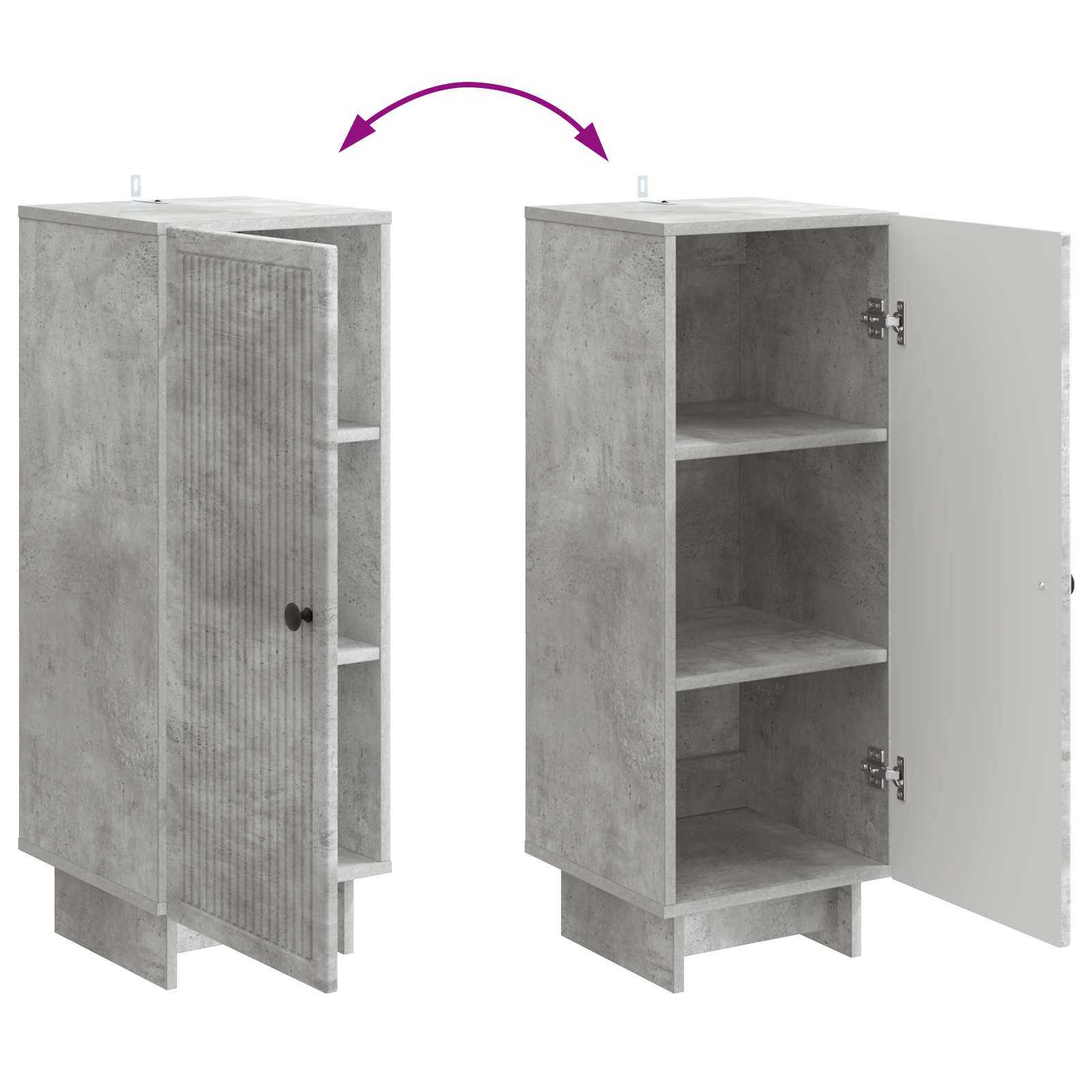 Armoire Gris Béton 33 x 34,5 x 90 cm Bois d’ingénierie - XIOS