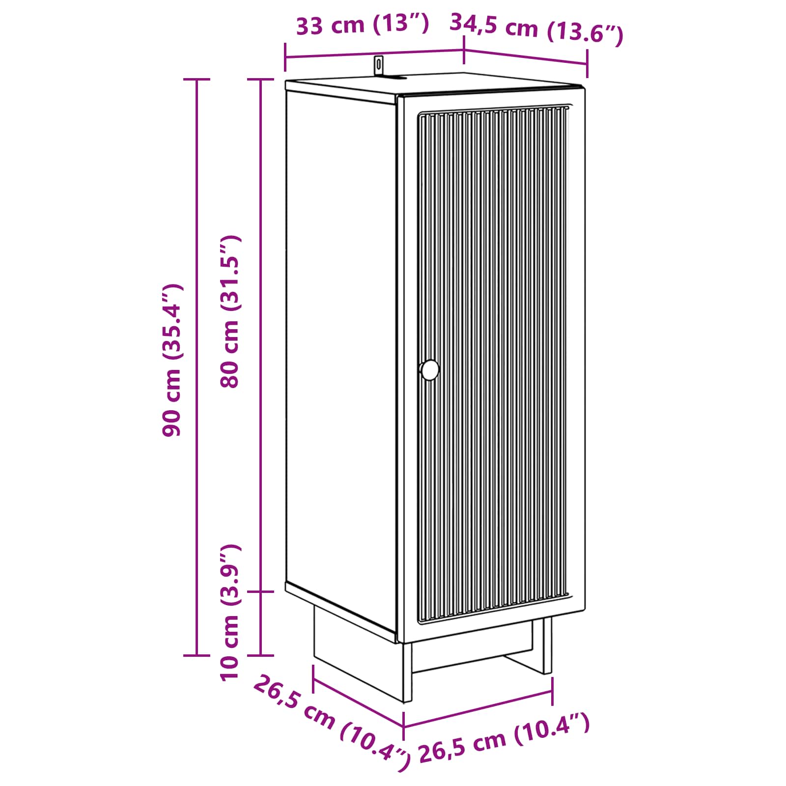 Armoire Gris Béton 33 x 34,5 x 90 cm Bois d’ingénierie - XIOS