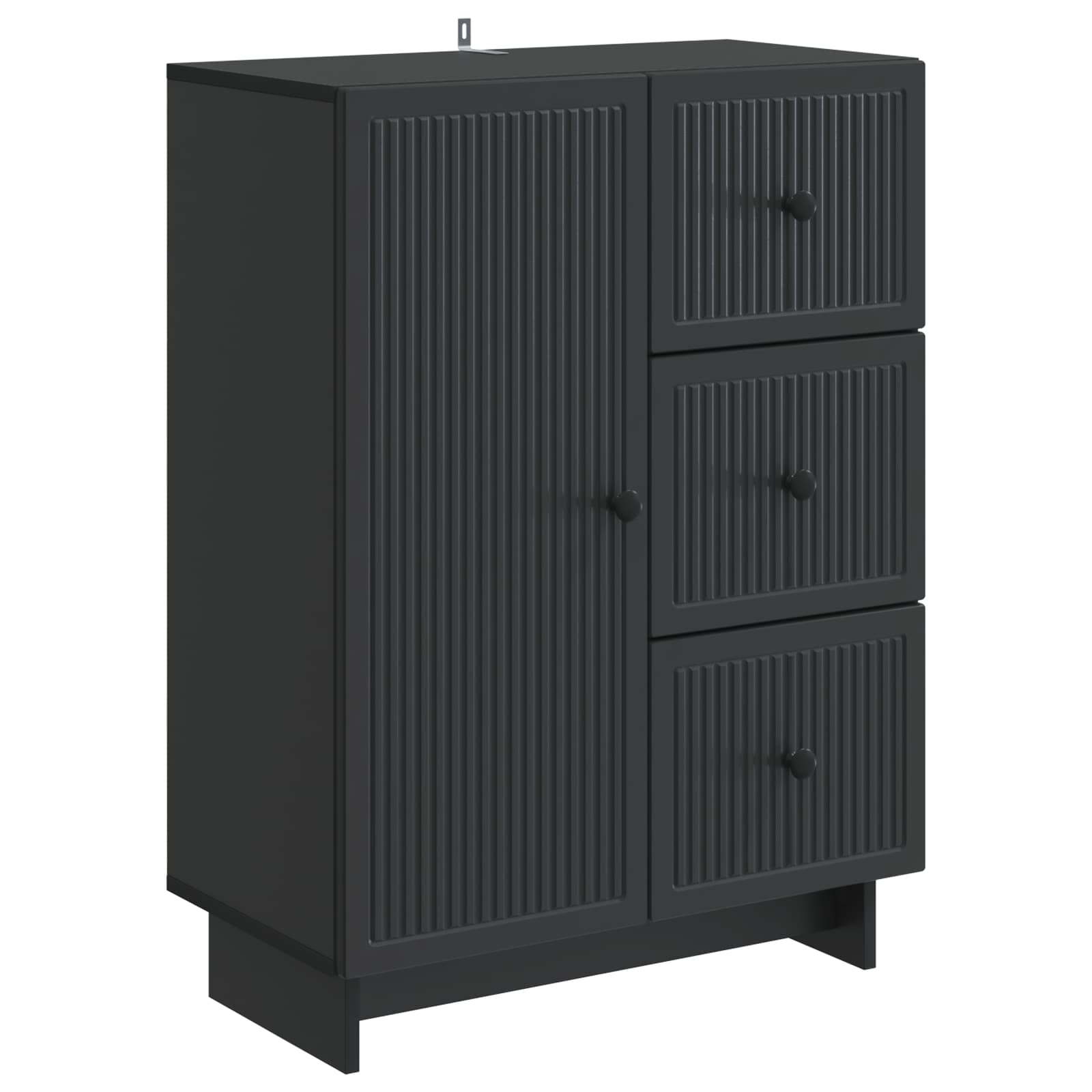 Buffet avec tiroir Noir 66 x 34,5 x 90 cm Bois d'ingénierie - XIOS