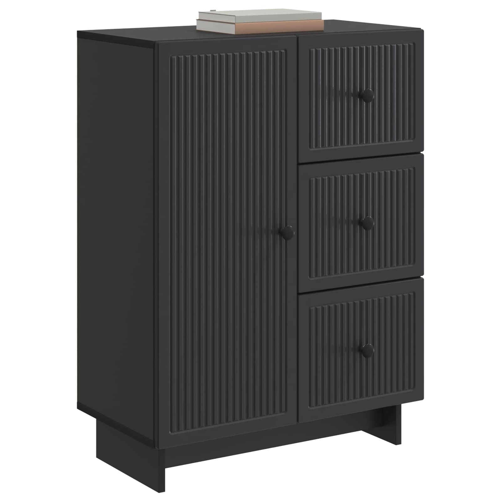 Buffet avec tiroir Noir 66 x 34,5 x 90 cm Bois d'ingénierie - XIOS