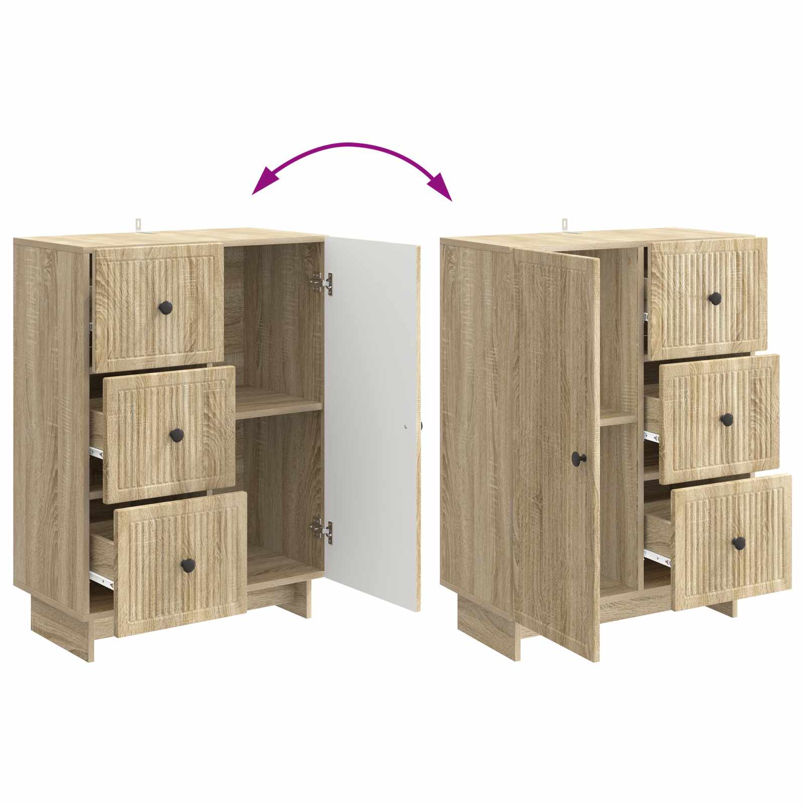 Buffet Chêne Sonoma 66 x 34,5 x 90 cm Bois d'ingénierie - XIOS