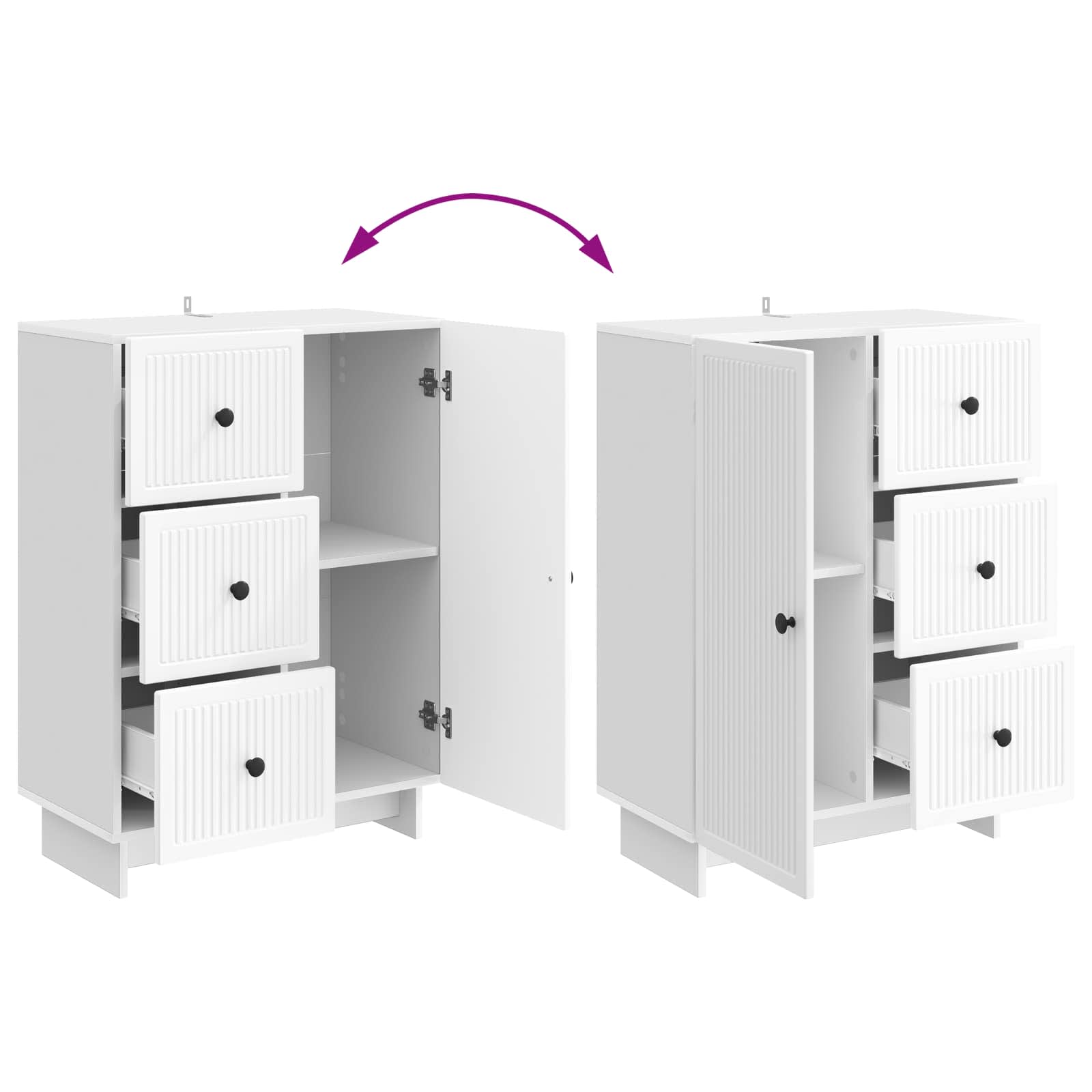 Buffet Blanc brillant 66 x 34,5 x 90 cm Bois d'ingénierie - XIOS