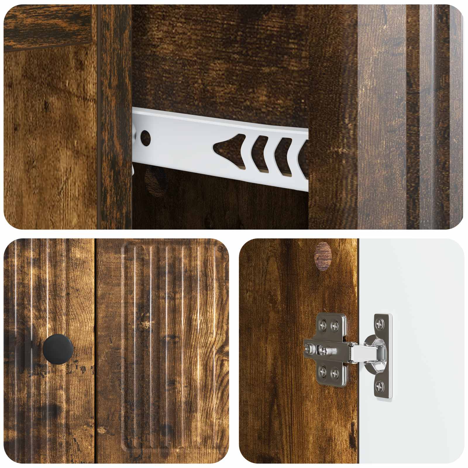 Buffet Chêne fumé 66 x 34,5 x 90 cm Bois d'ingénierie - XIOS