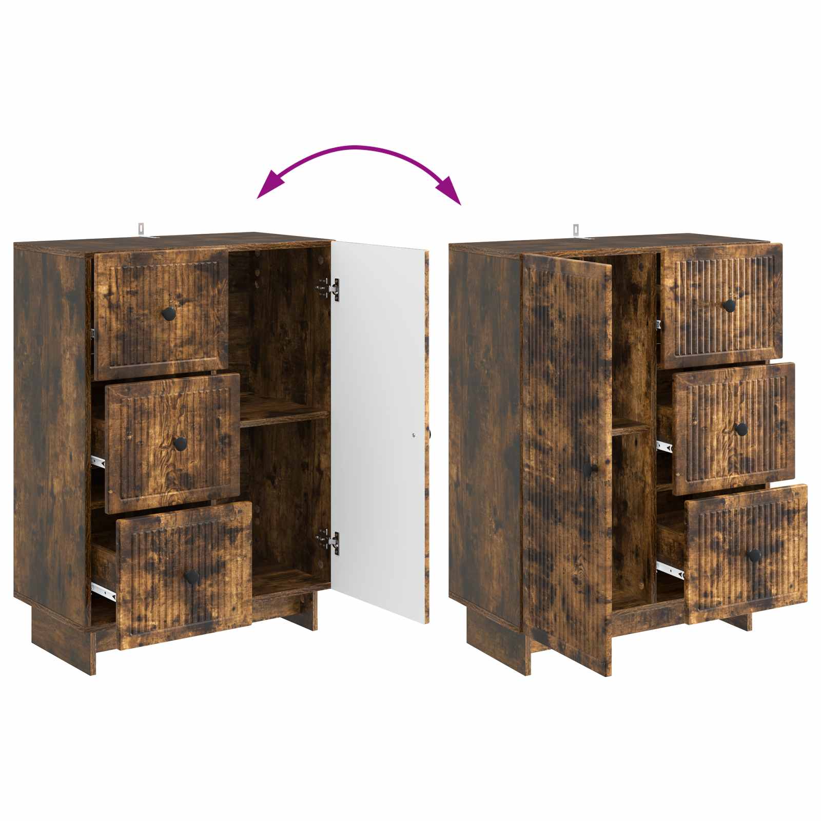 Buffet Chêne fumé 66 x 34,5 x 90 cm Bois d'ingénierie - XIOS