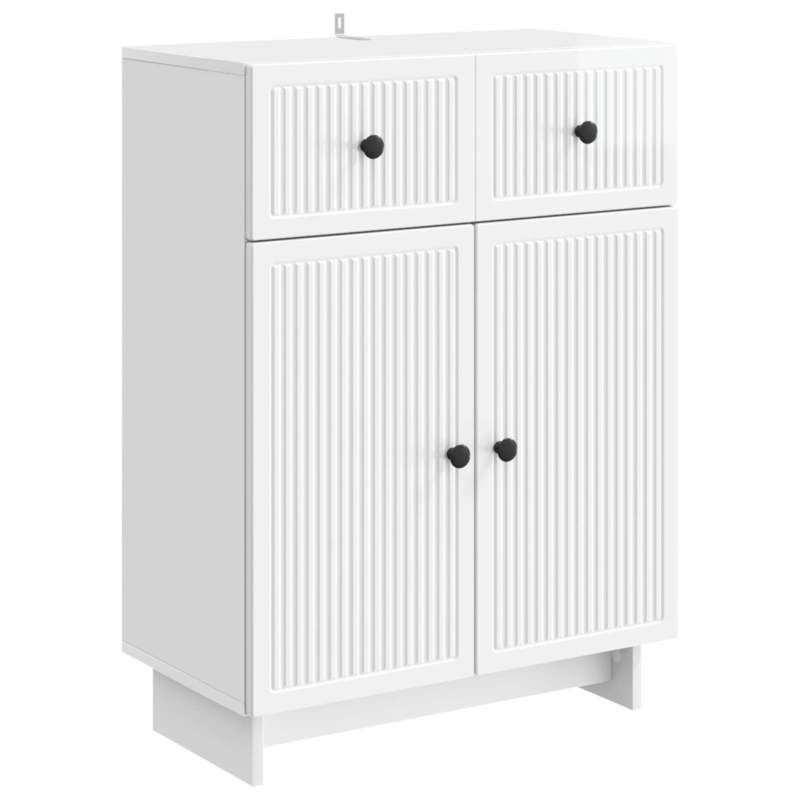 Buffet Blanc brillant 66 x 34,5 x 90 cm Bois d'ingénierie - XIOS