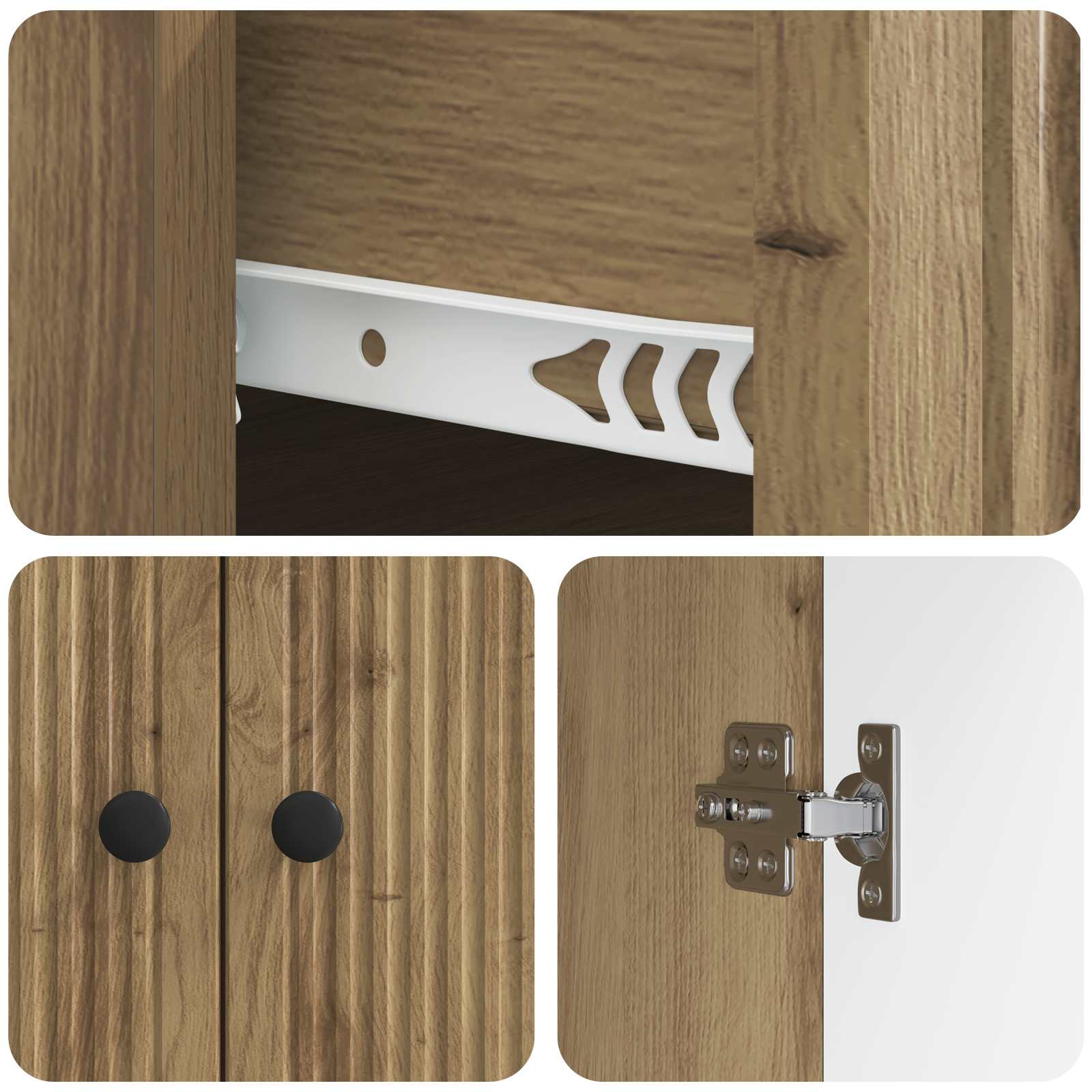 Buffet Chêne artisanal 66 x 34,5 x 90 cm Bois d'ingénierie - XIOS