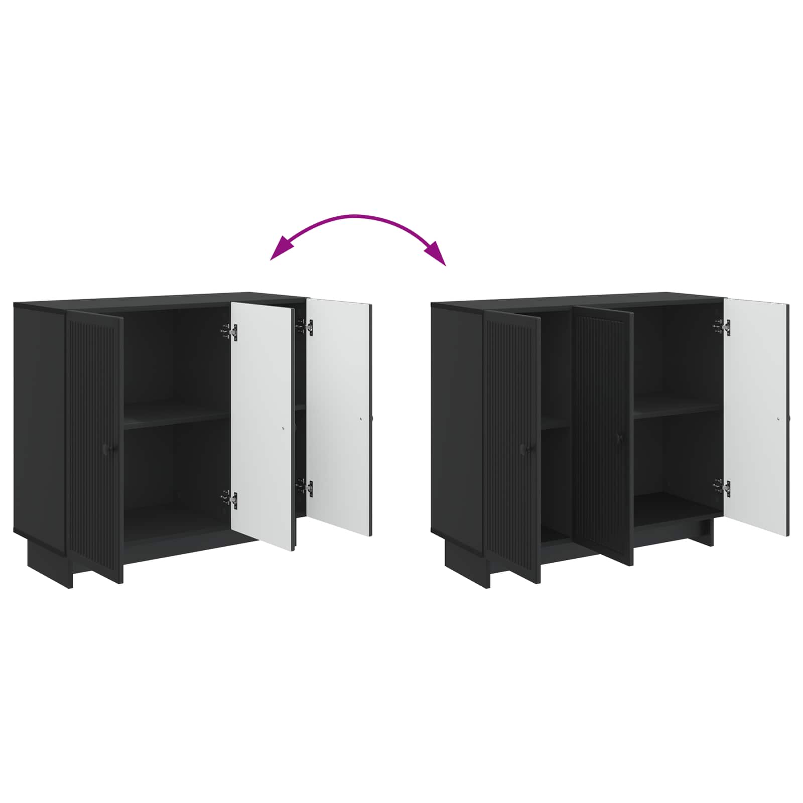 Buffet Noir 89 x 34,5 x 80 cm Bois d'ingénierie - XIOS