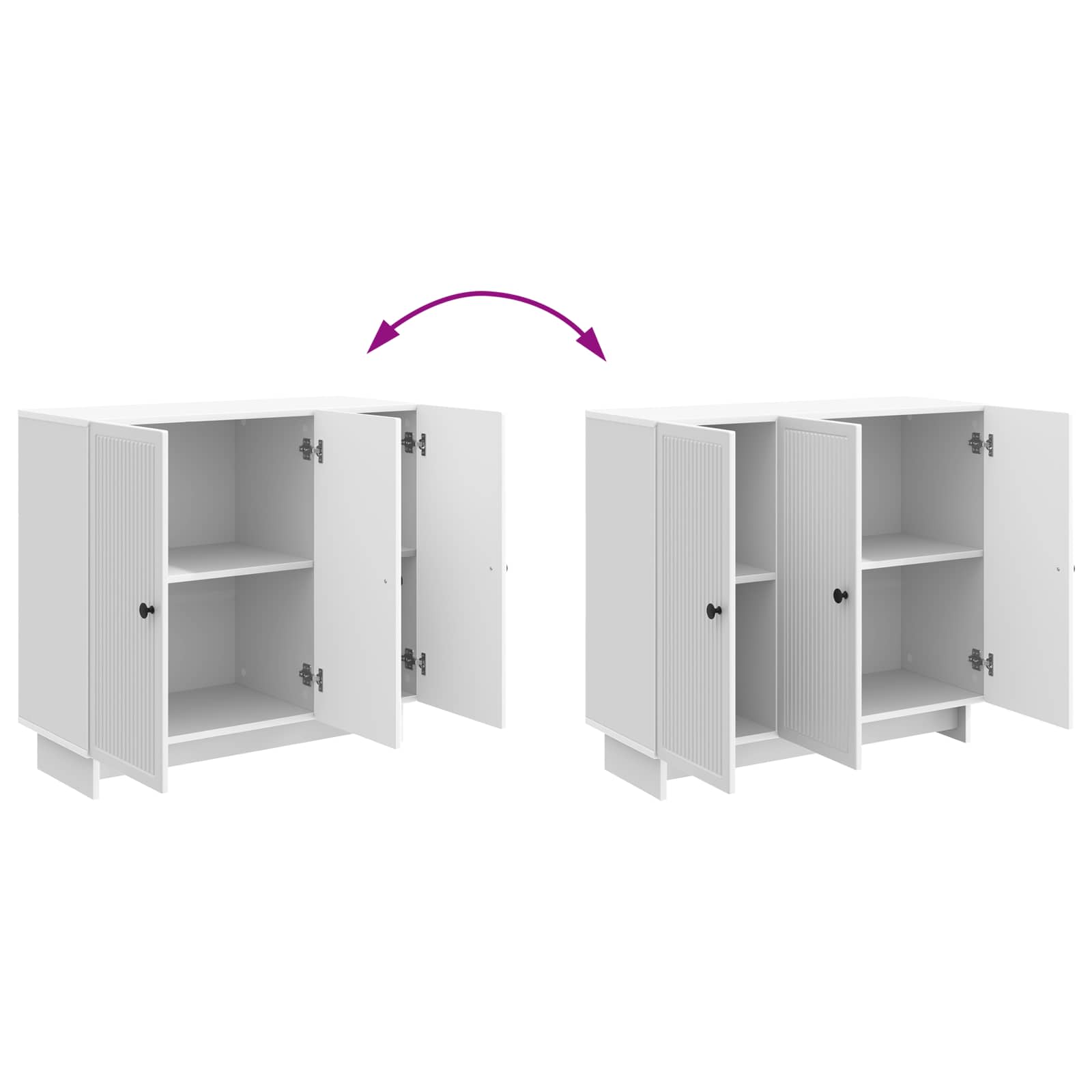Buffet Blanc brillant 89 x 34,5 x 80 cm Bois d'ingénierie - XIOS