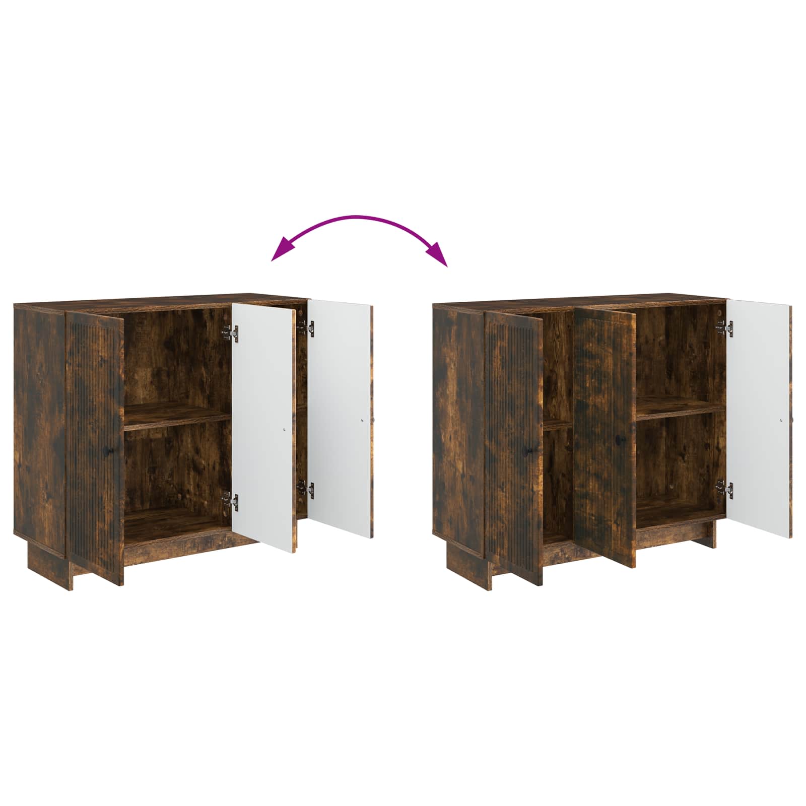 Buffet Chêne fumé 89 x 34,5 x 80 cm Bois d'ingénierie - XIOS