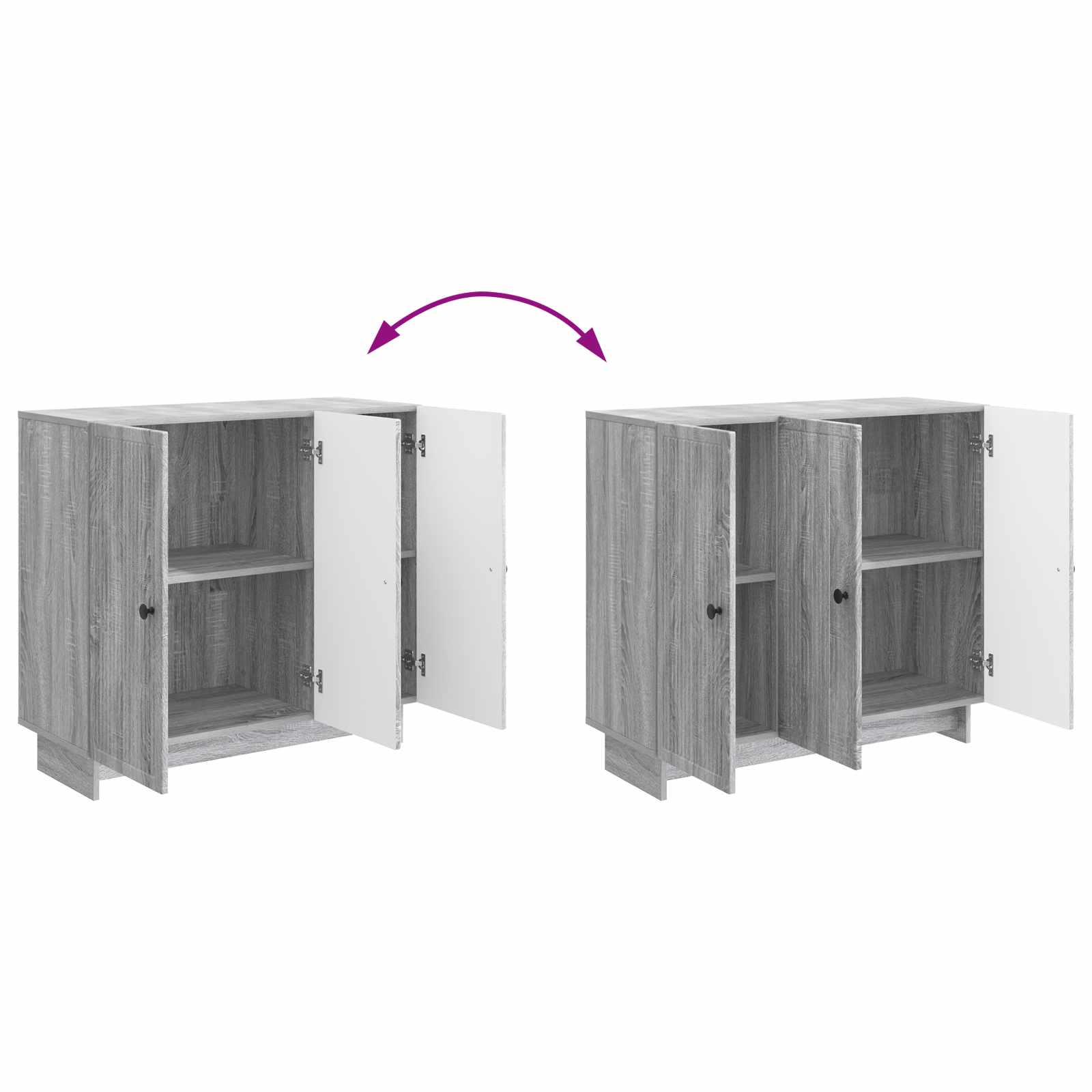 Buffet Sonoma gris 89 x 34,5 x 80 cm Bois d'ingénierie - XIOS