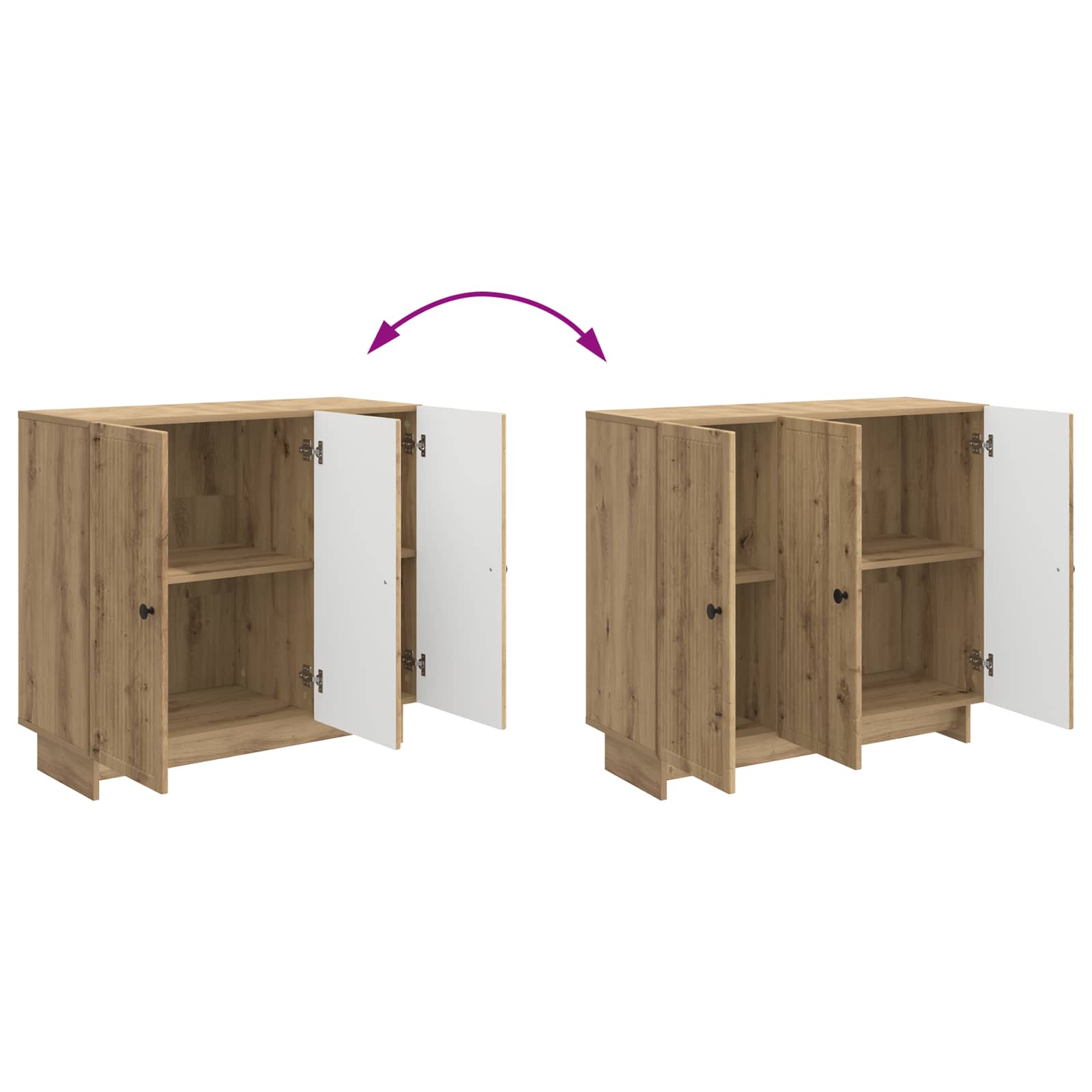Buffet Chêne artisanal 89 x 34,5 x 80 cm Bois d'ingénierie - XIOS