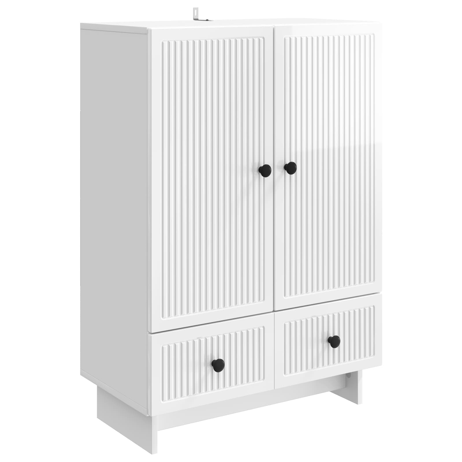 Buffet Blanc Brillant 66 x 34,5 x 95 cm Bois d’ingénierie - XIOS