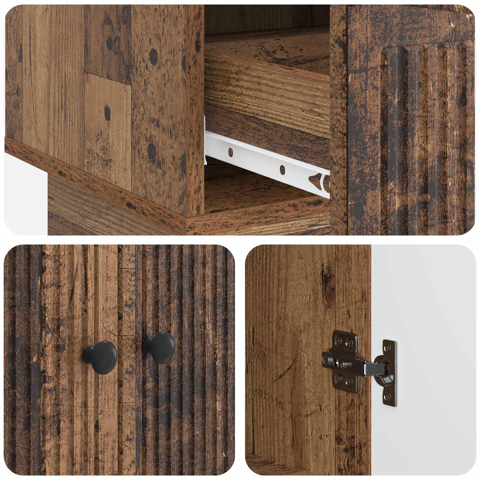 Buffet Bois ancien 66 x 34,5 x 95 cm Bois d’ingénierie - XIOS