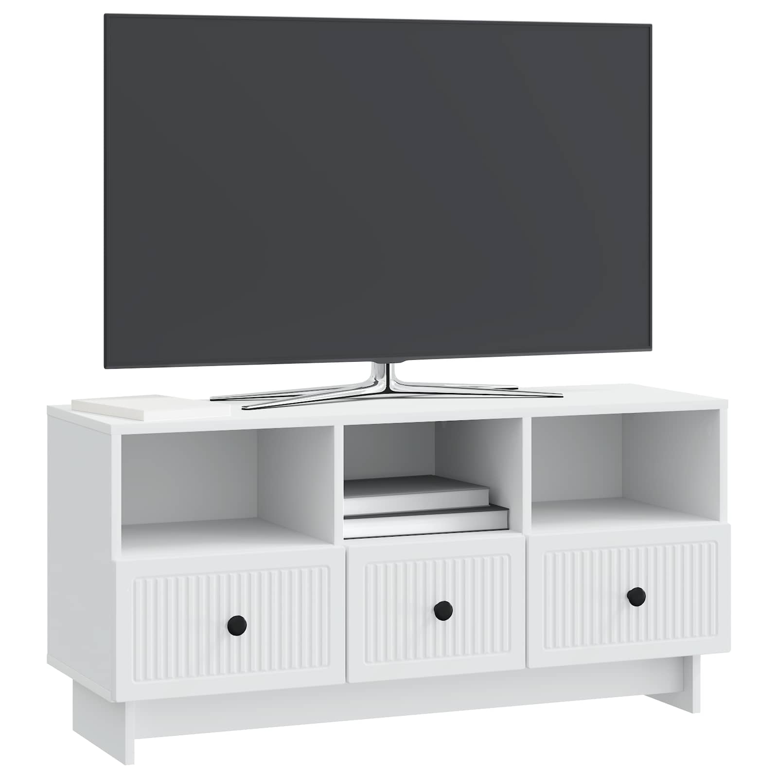Meuble TV Blanc 102 x 34,5 x 50 cm Bois d'ingénierie - XIOS