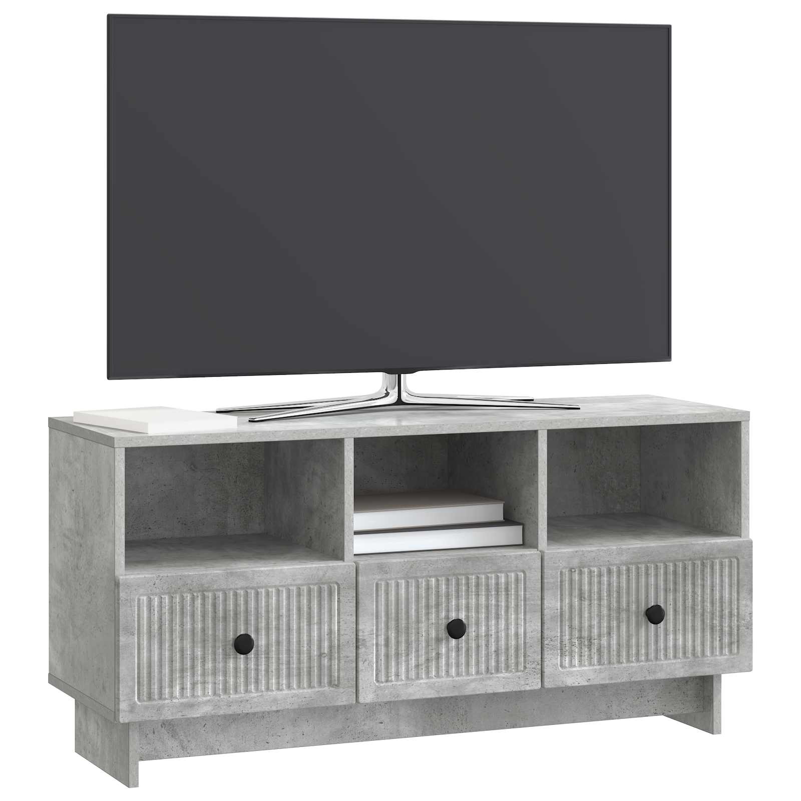 Meuble TV Gris béton 102 x 34,5 x 50 cm Bois d'ingénierie - XIOS