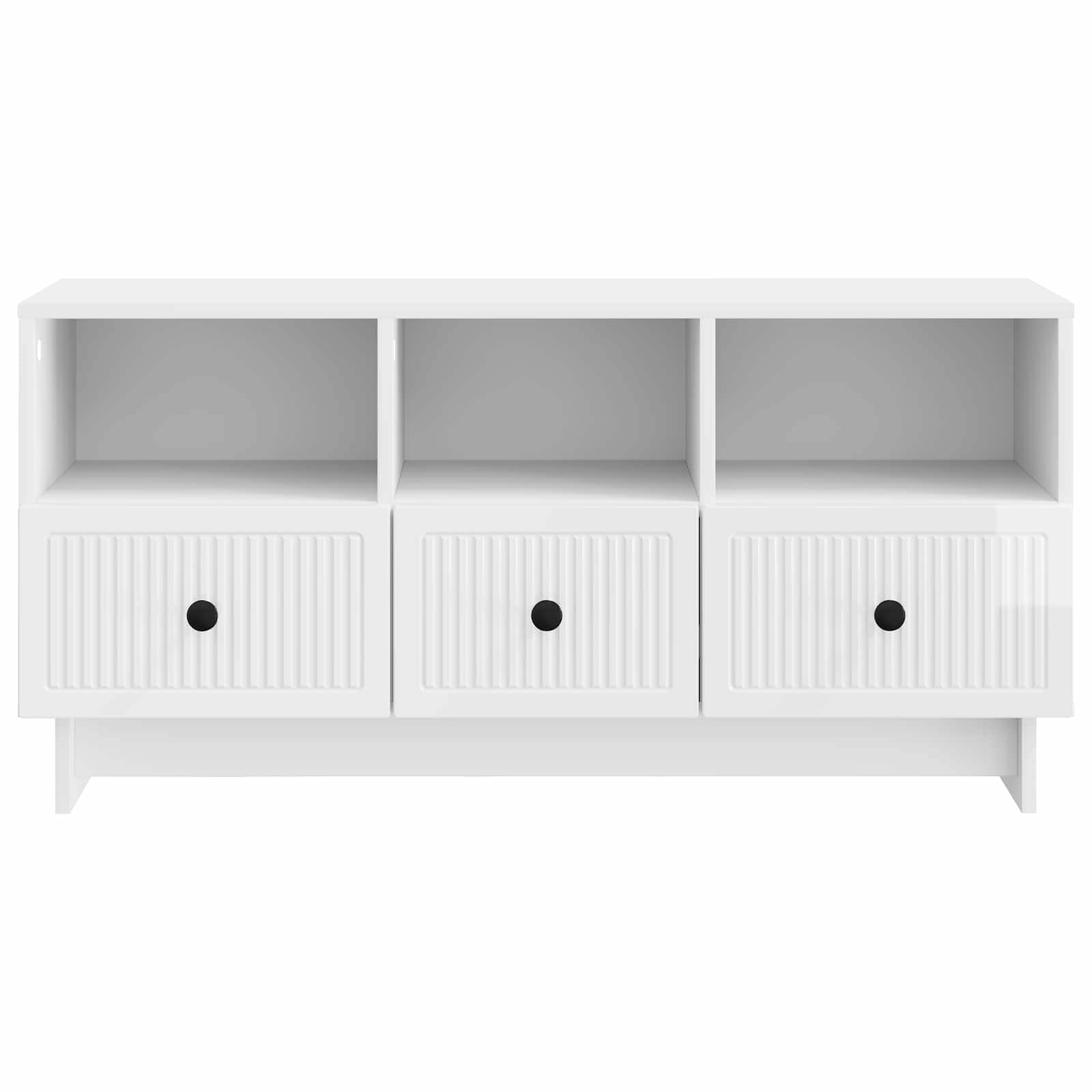 Meuble TV Blanc brillant 102 x 34,5 x 50 cm Bois d'ingénierie - XIOS