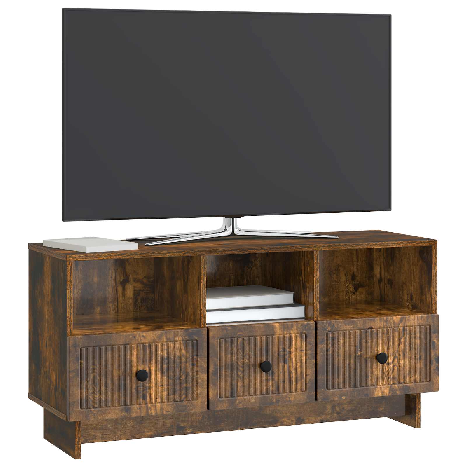 Meuble TV Chêne fumé 102 x 34,5 x 50 cm Bois d'ingénierie - XIOS
