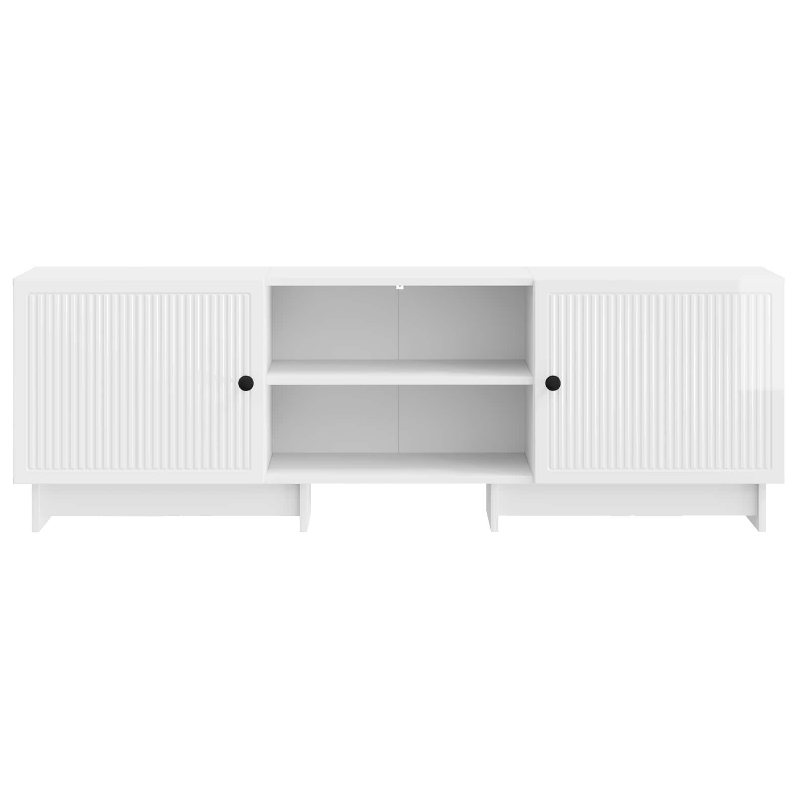Meuble TV Blanc Brillant 150 x 31 x 50 cm Bois d’ingénierie - XIOS