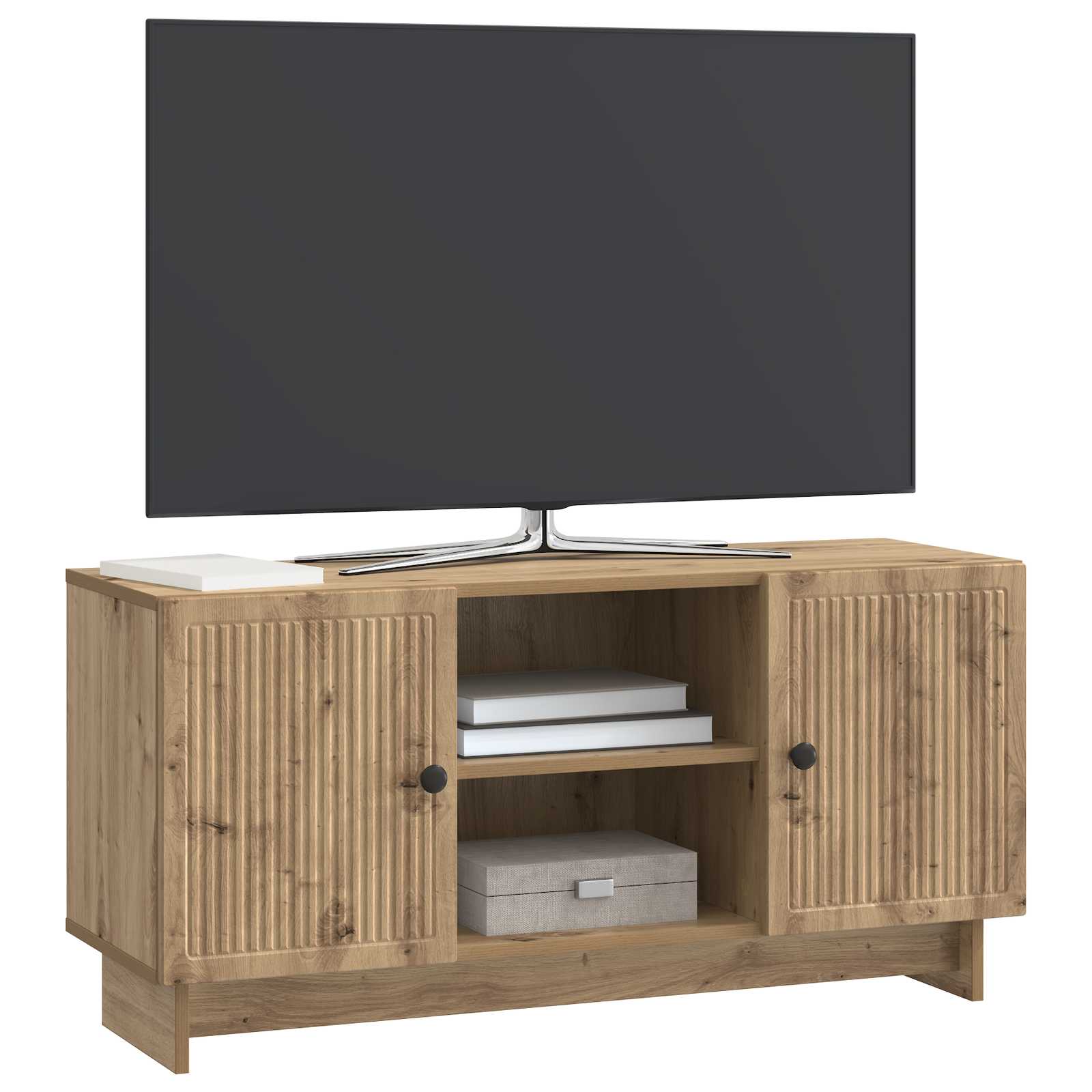 Meuble TV Chêne artisanal 102 x 34,5 x 50 cm Bois d'ingénierie - XIOS