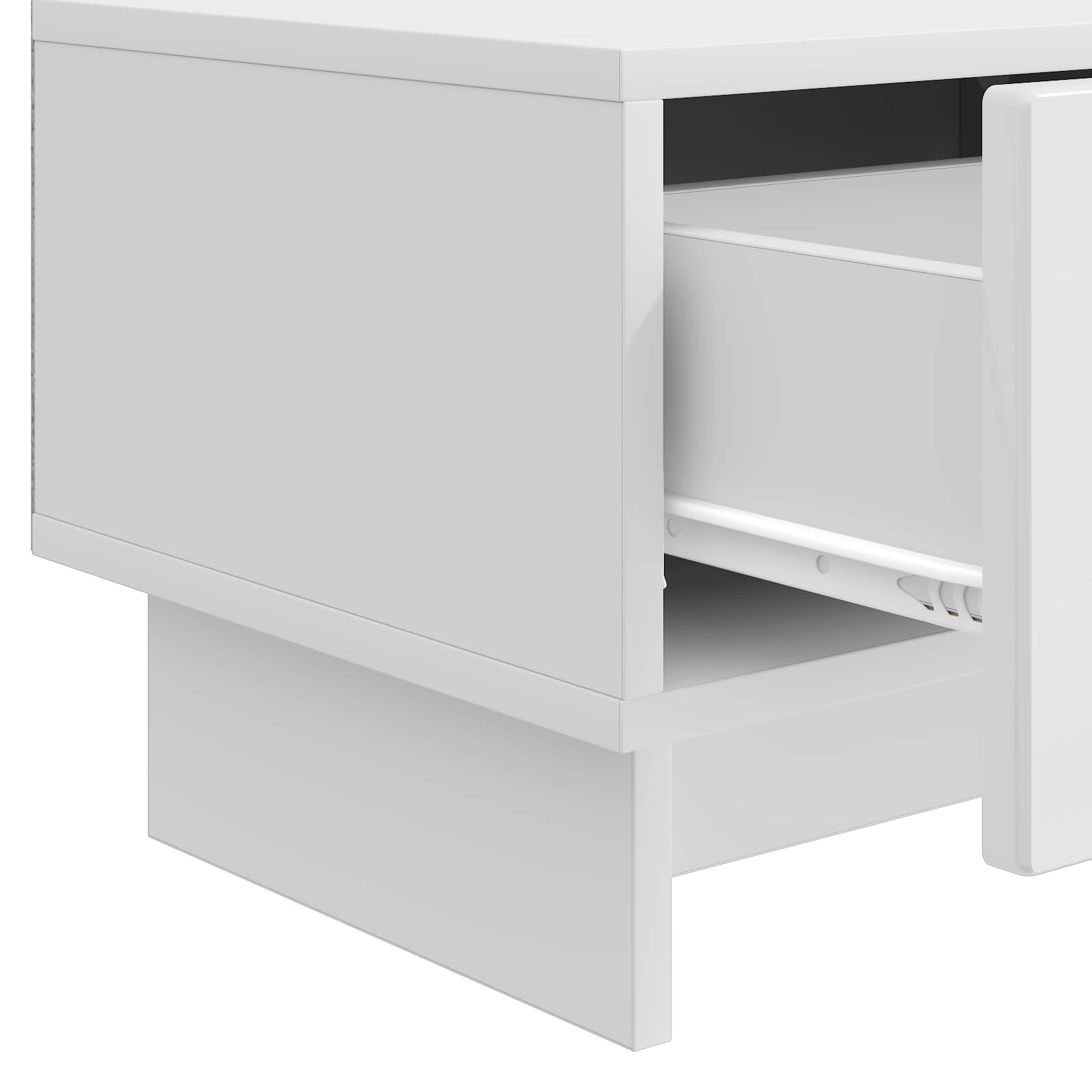 Meuble TV Blanc brillant 147 x 34,5 x 30 cm Bois d'ingénierie - XIOS