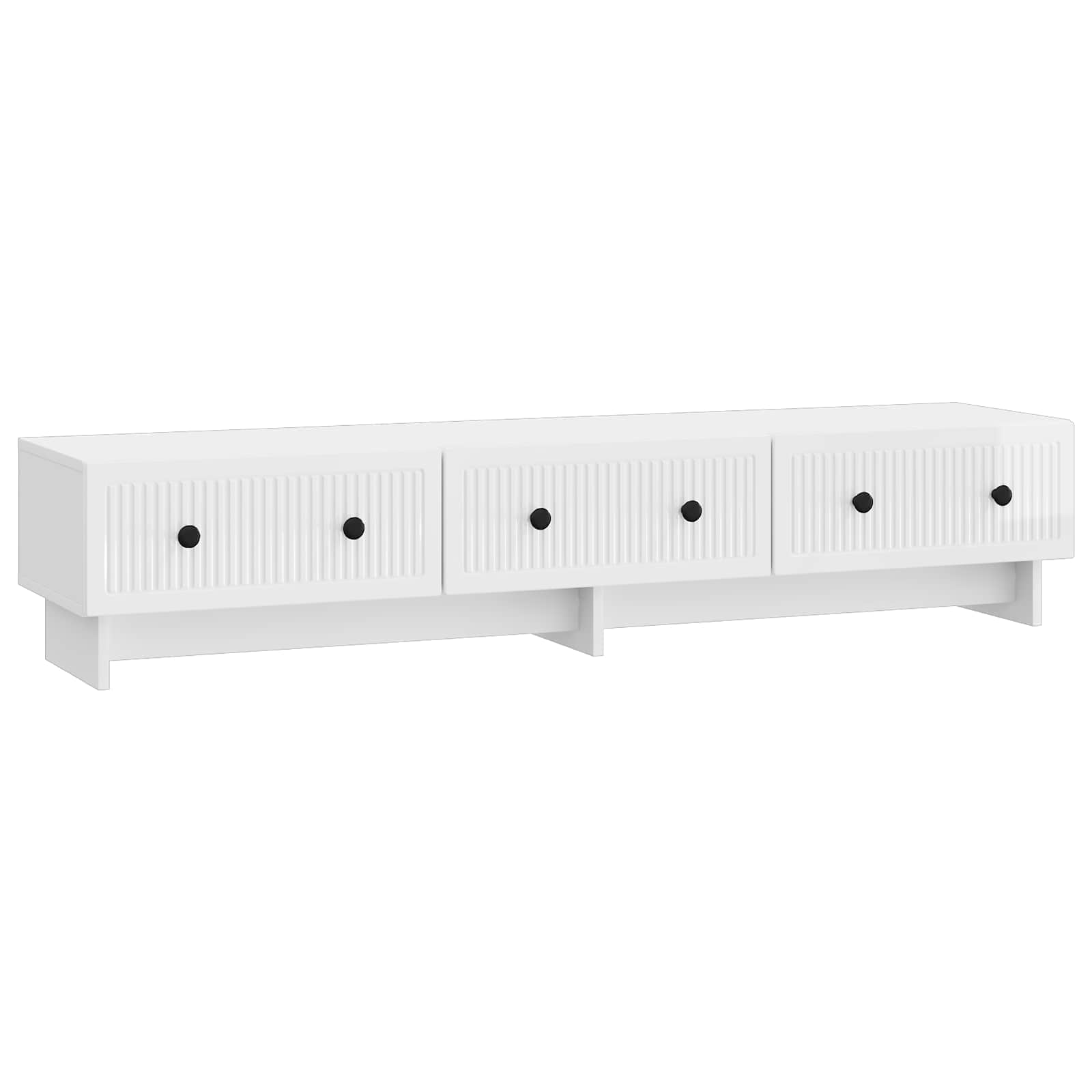Meuble TV Blanc brillant 147 x 34,5 x 30 cm Bois d'ingénierie - XIOS