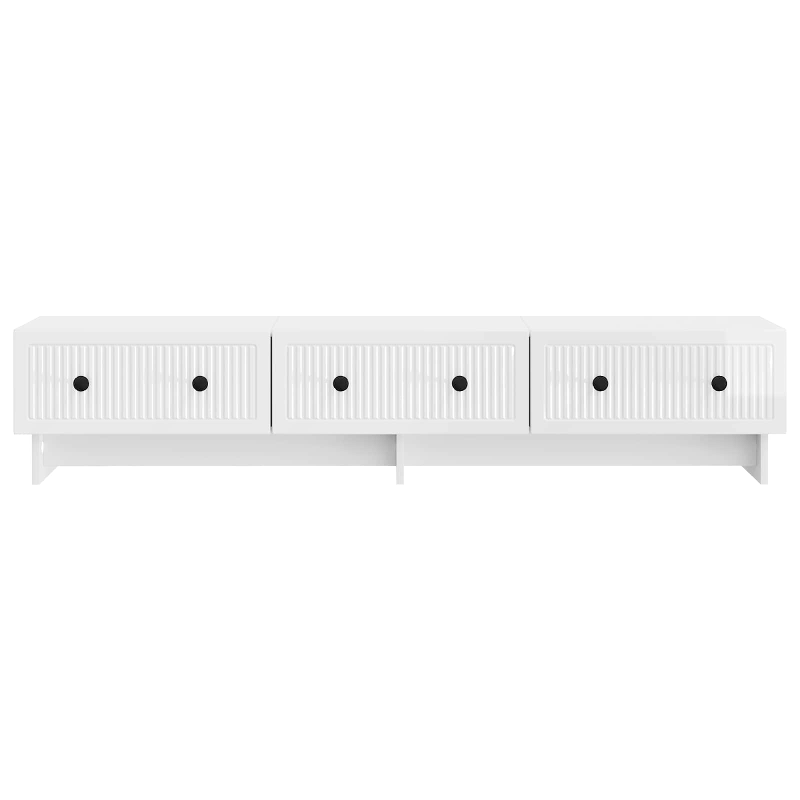 Meuble TV Blanc brillant 147 x 34,5 x 30 cm Bois d'ingénierie - XIOS