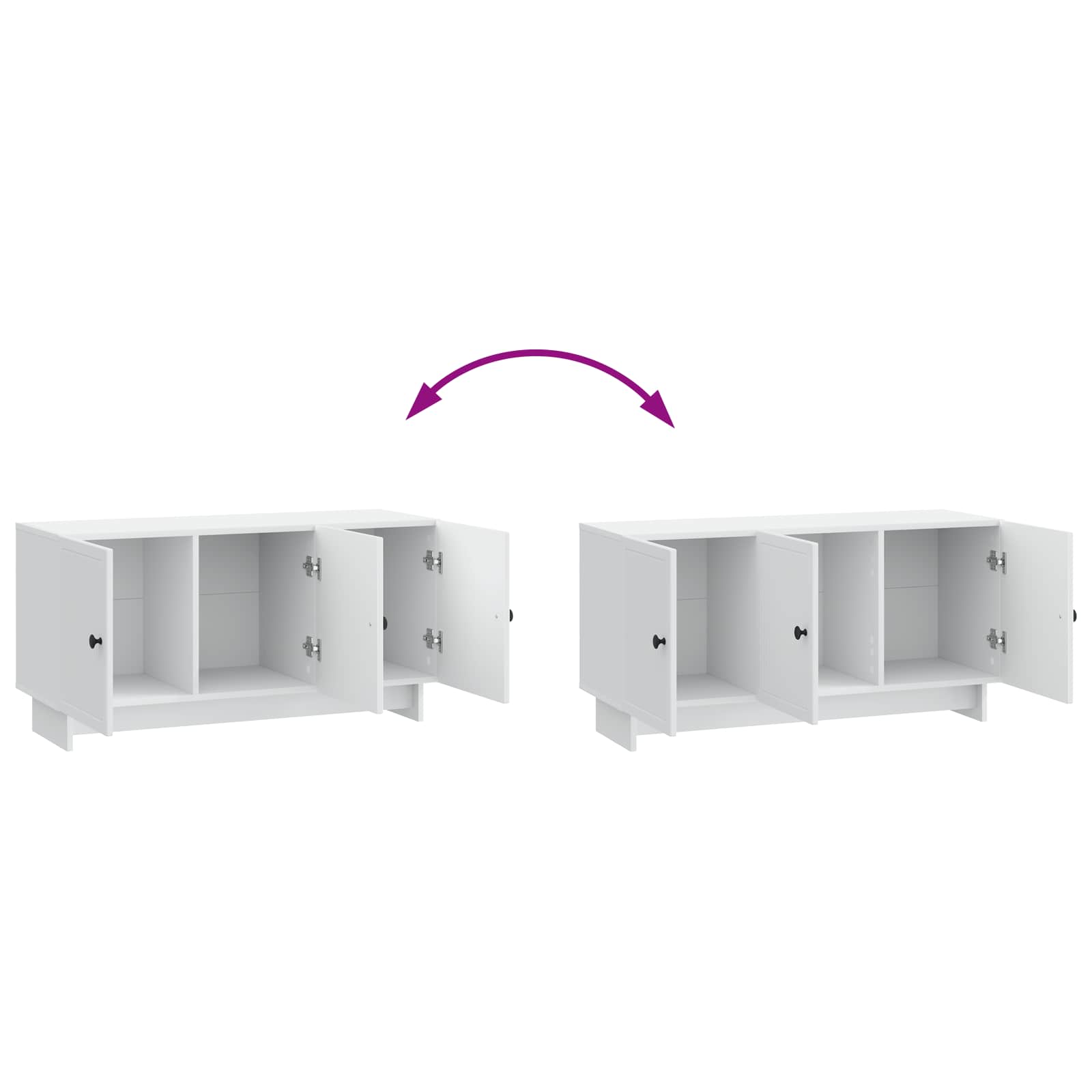 Meuble TV Blanc 99 x 34,5 x 50 cm Bois d'ingénierie - XIOS