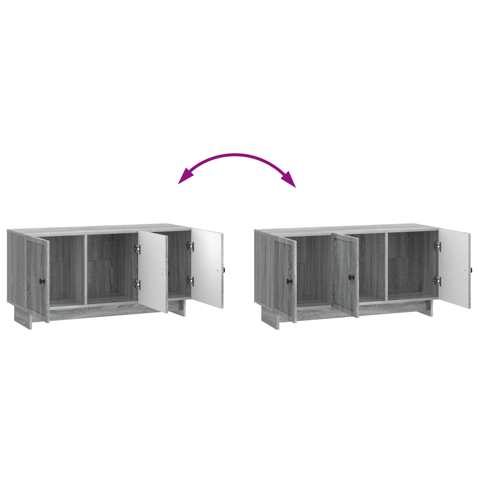 Meuble TV Sonoma gris 99 x 34,5 x 50 cm Bois d'ingénierie - XIOS