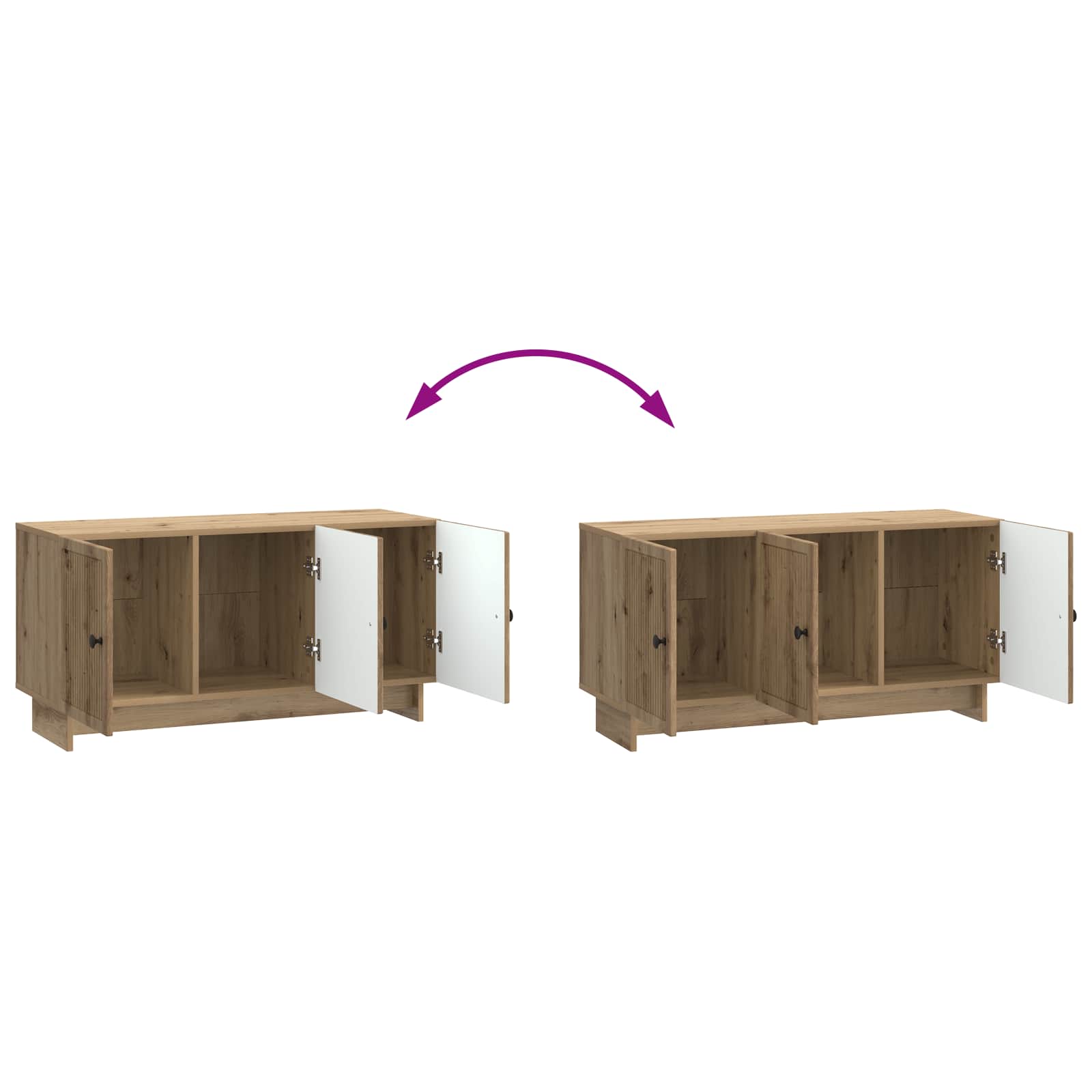 Meuble TV Chêne artisanal 99 x 34,5 x 50 cm Bois d'ingénierie - XIOS