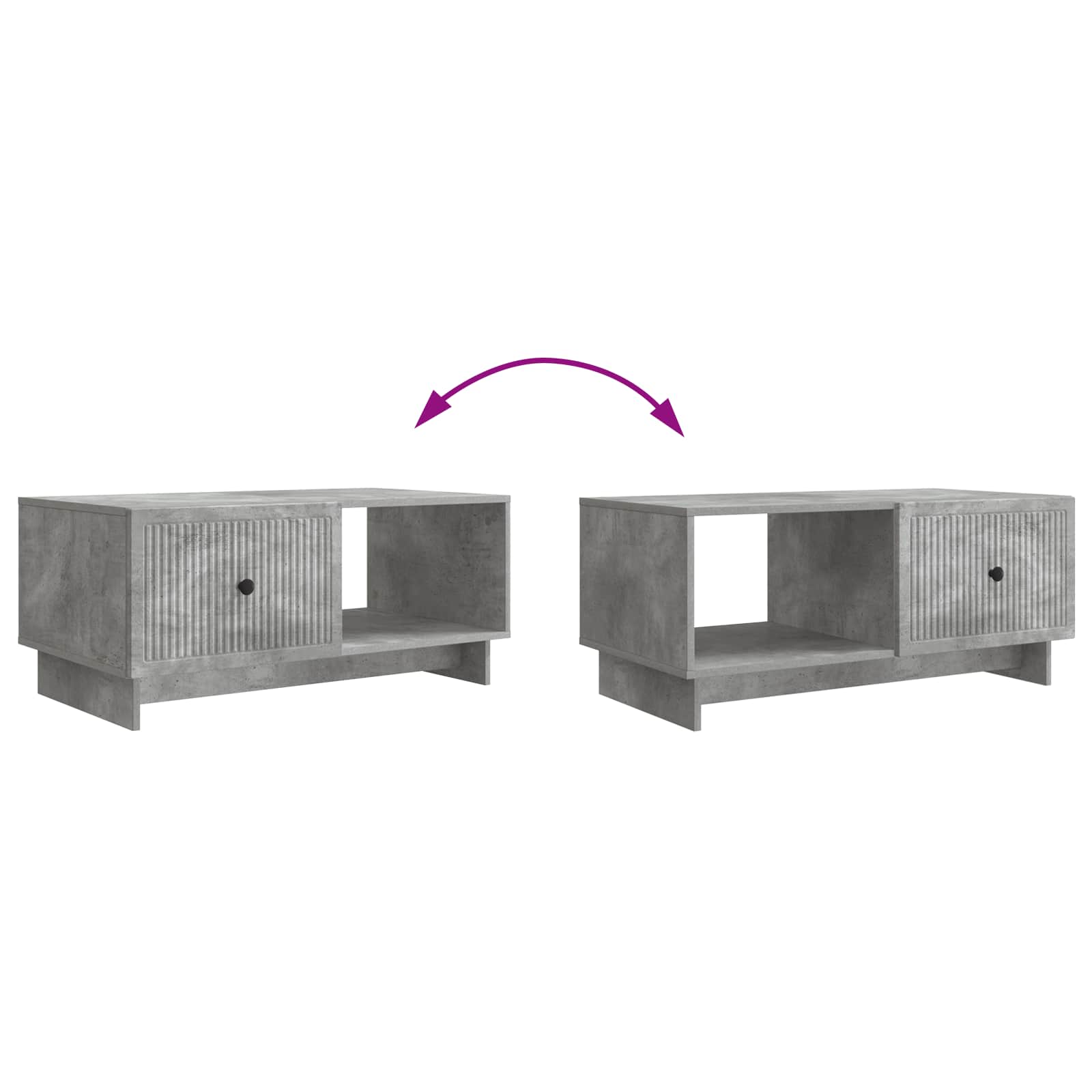 Table basse Gris béton 90 x 50 x 40 cm Bois d'ingénierie - XIOS