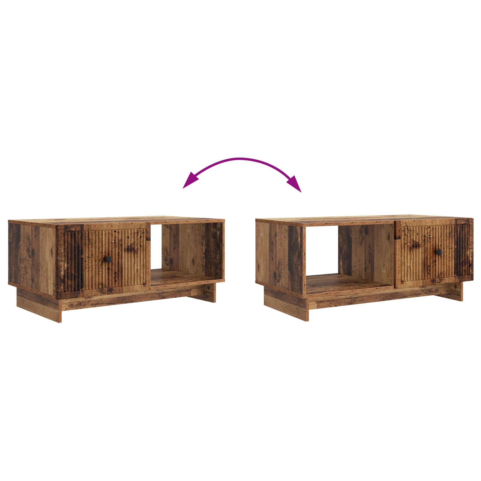 Table basse Bois ancien 90 x 50 x 40 cm Bois d'ingénierie - XIOS