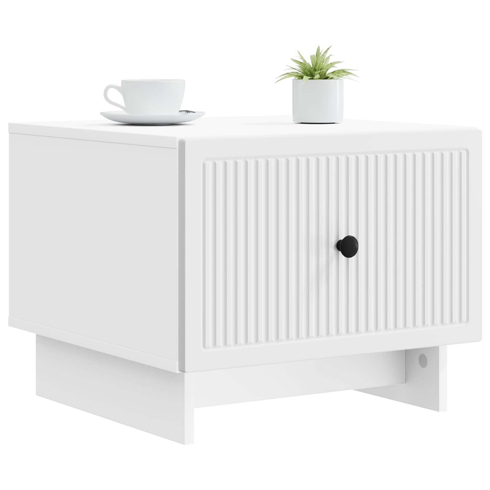 Table basse avec tiroir Blanc 49 x 50 x 40 cm Bois d'ingénierie - XIOS