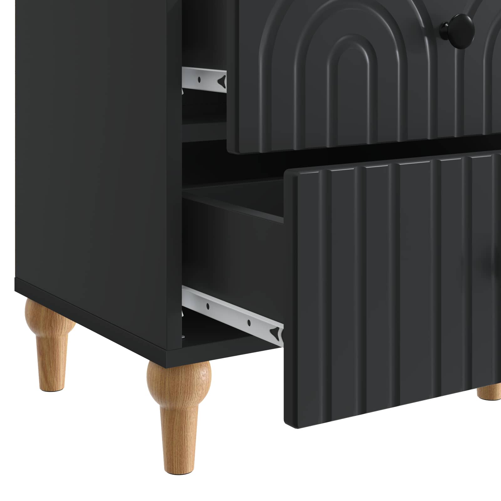 Cabinet de chevet avec tiroir 2 pcs Noir 43 x 34,5 x 48 cm - XIOS
